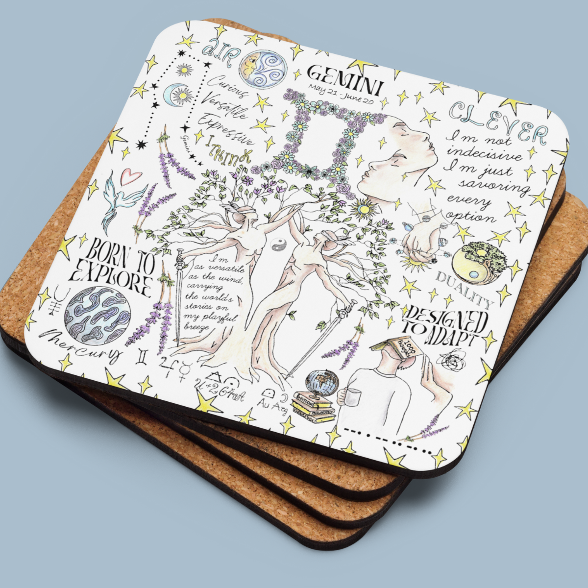 a coaster with a picture of a unicorn on it