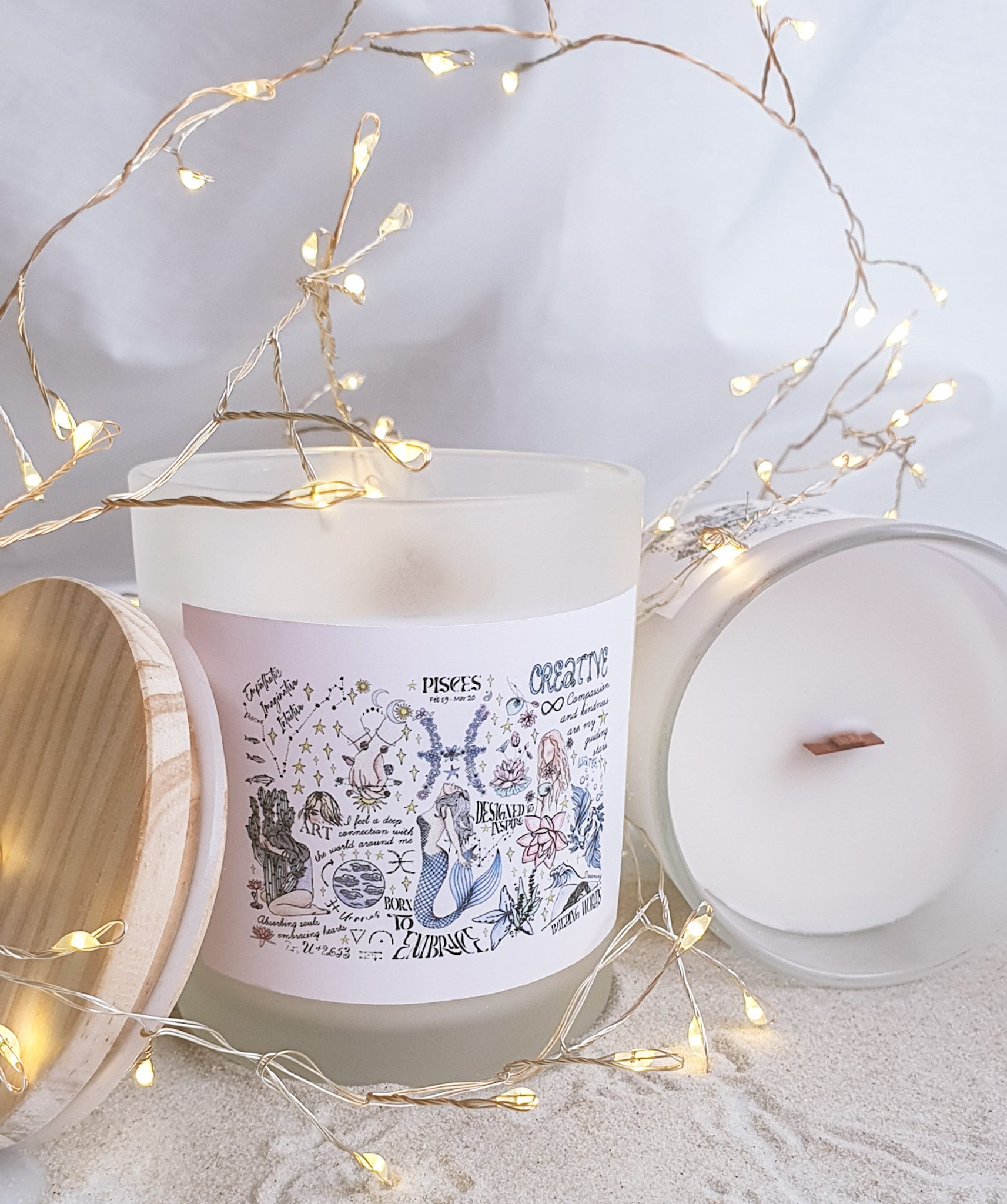 Zodiac Scented Woodwick Candle in Frosted Glass