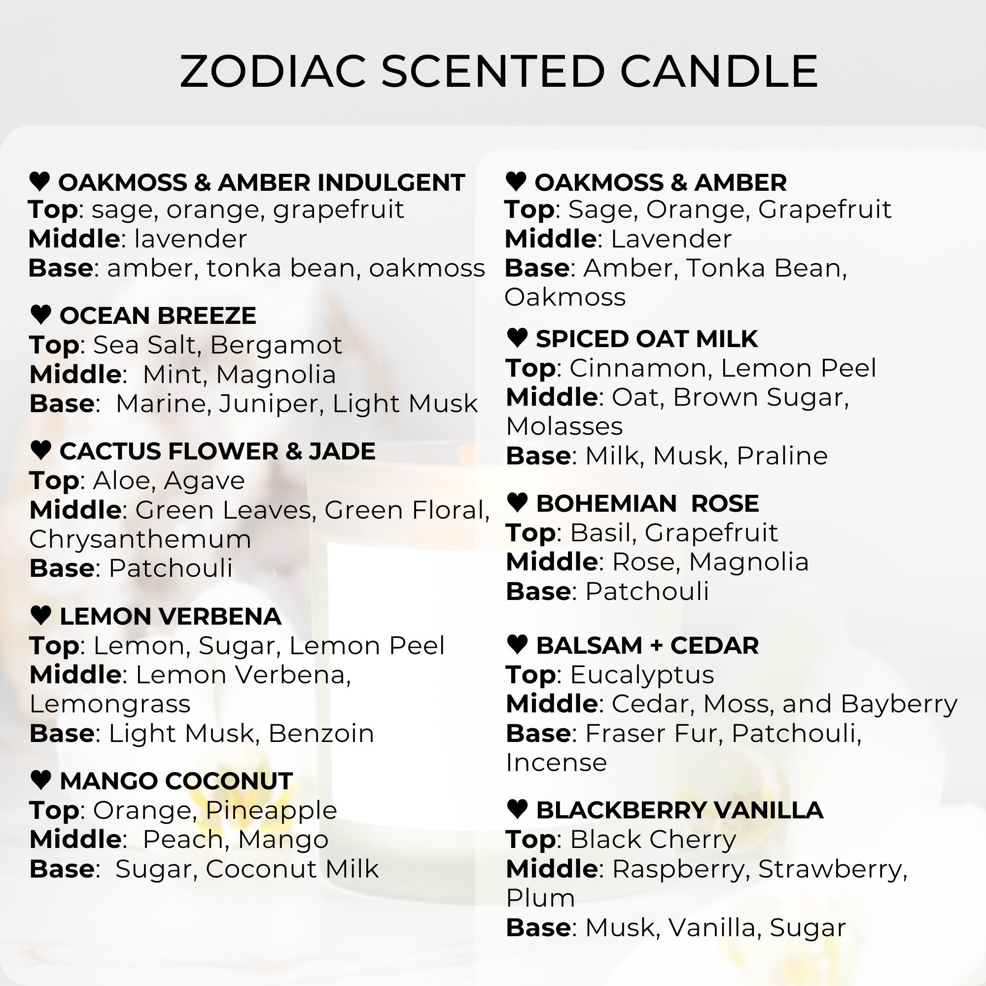Zodiac Scented Woodwick Candle in Frosted Glass