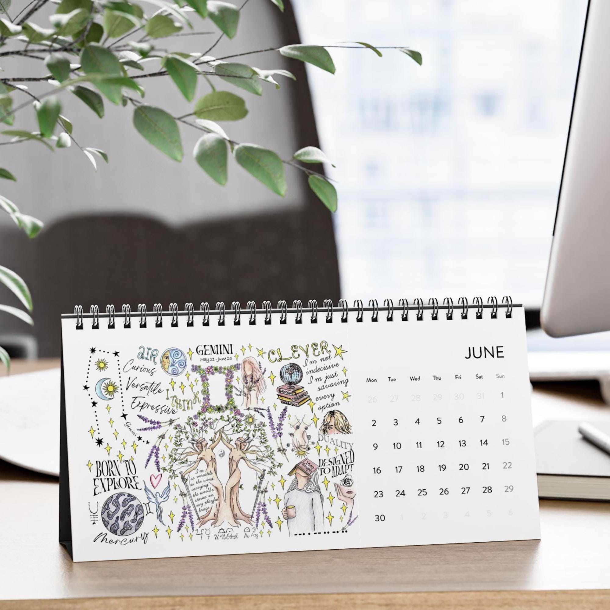 Large Zodiac Wall Calendar 2025