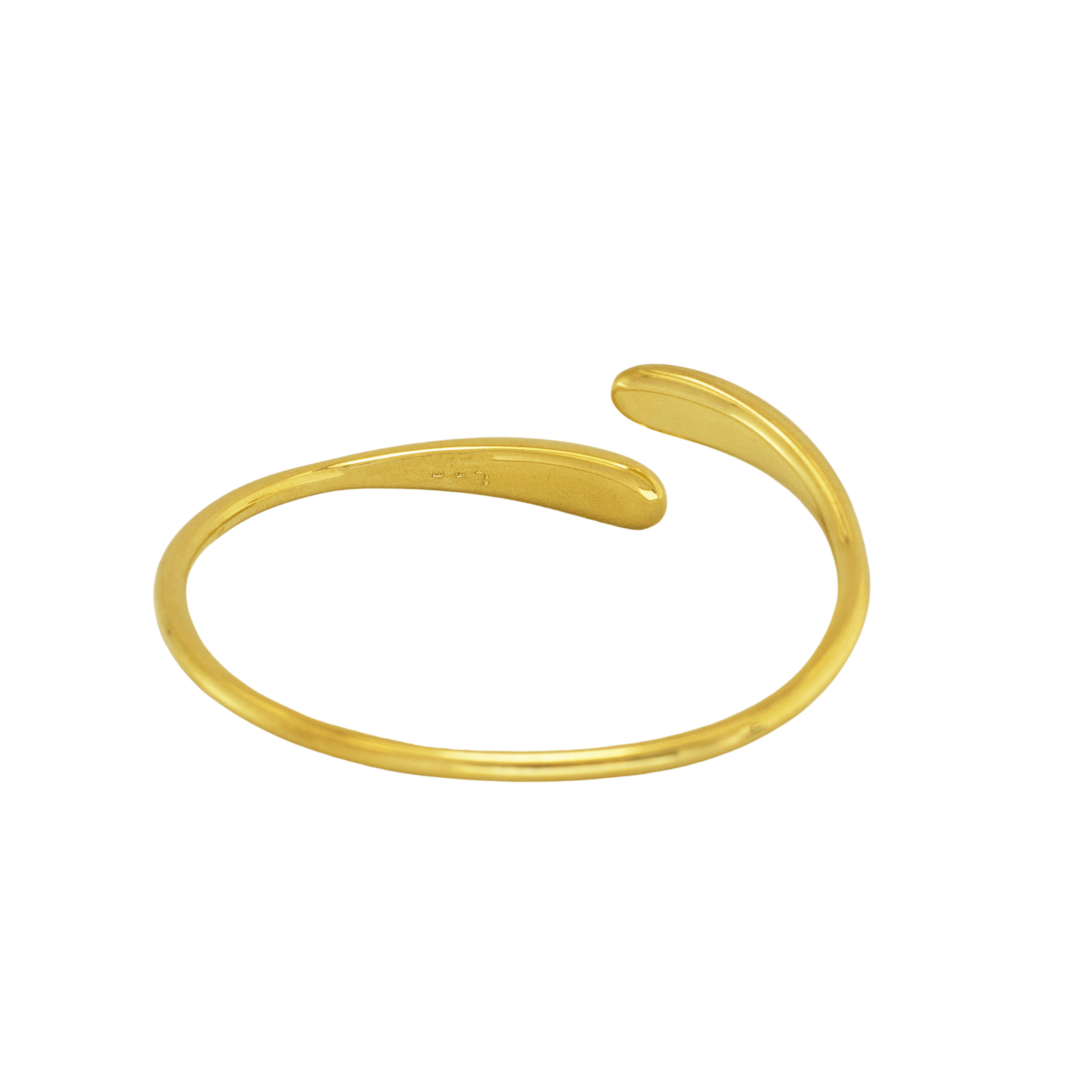 Sterling Silver Adjustable Chunky Cuff Bangle // Gold