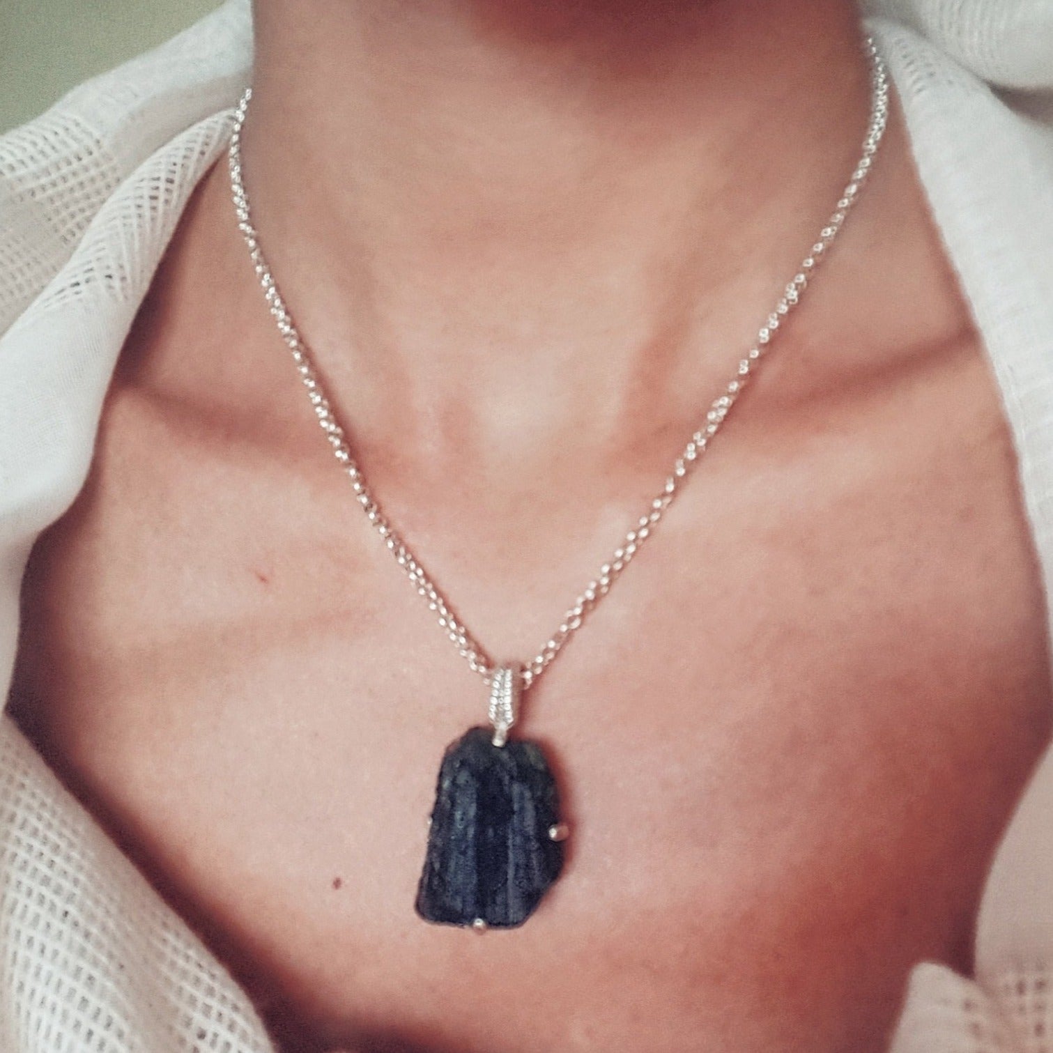 Large Raw Moldavite Sterling Silver Pendant ioola 11.5 gr