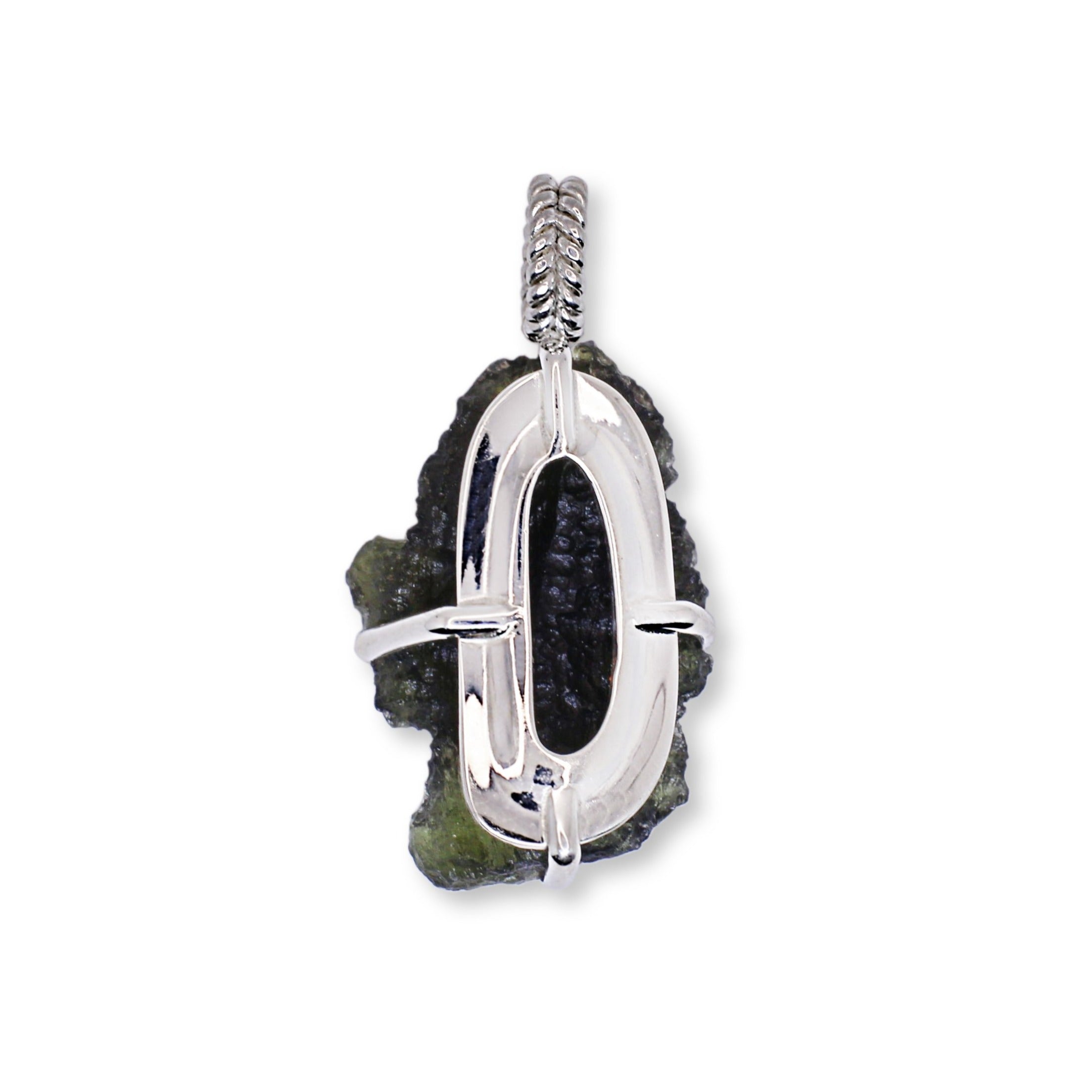 Rough Meteorite Pendant Necklace in Sterling Silver 13 gr