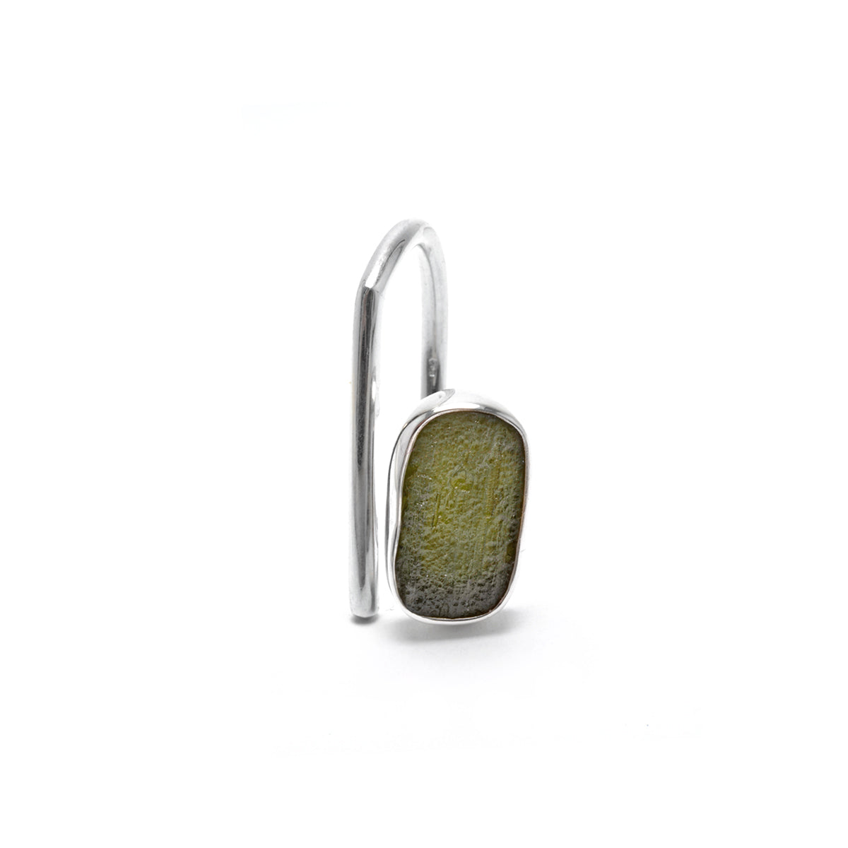 adjustable sterling silver moldavite ring size 7