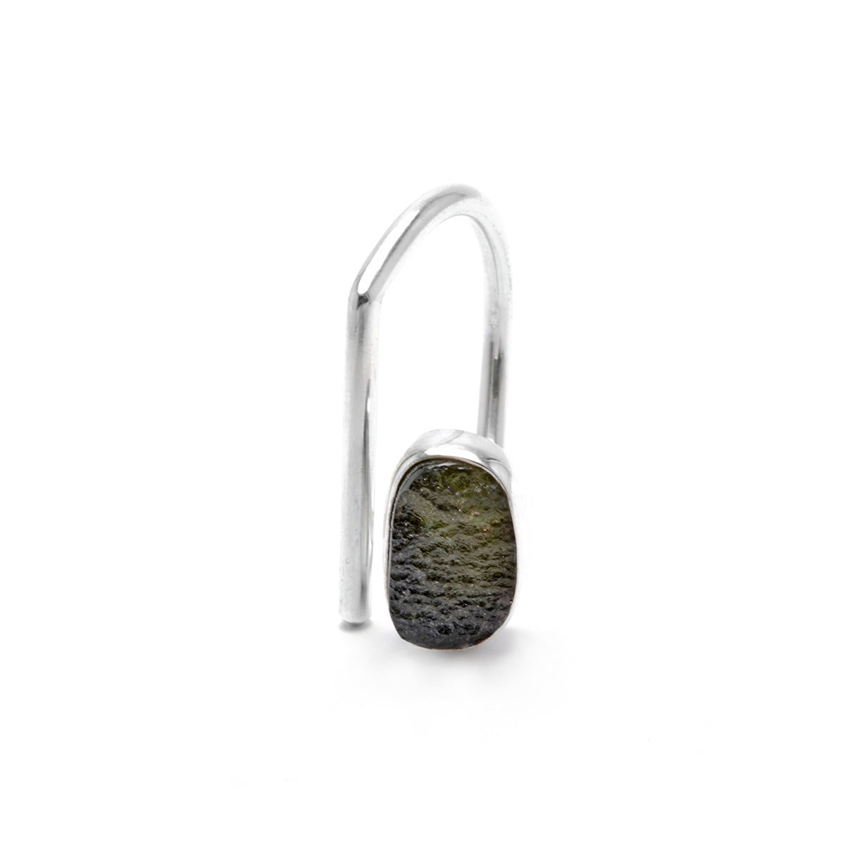 adjustable sterling silver moldavite ring size 8