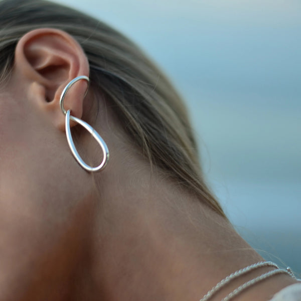 Sterling Silver Wave Earrings – ioolajewelry