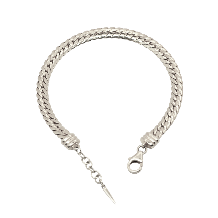 Gold herringbone Bracelet // Silver