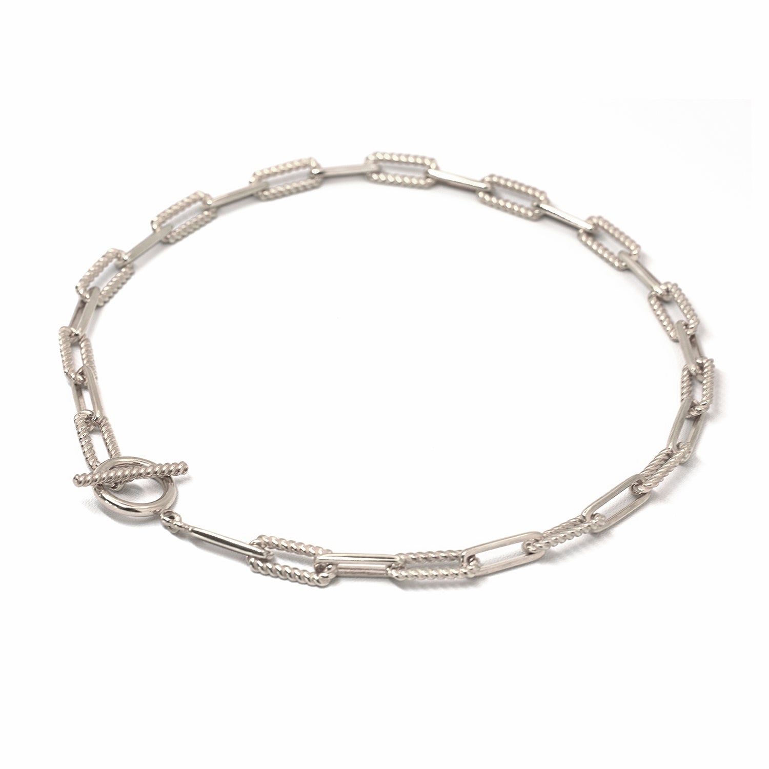 Chunky paper clip necklace // Silver