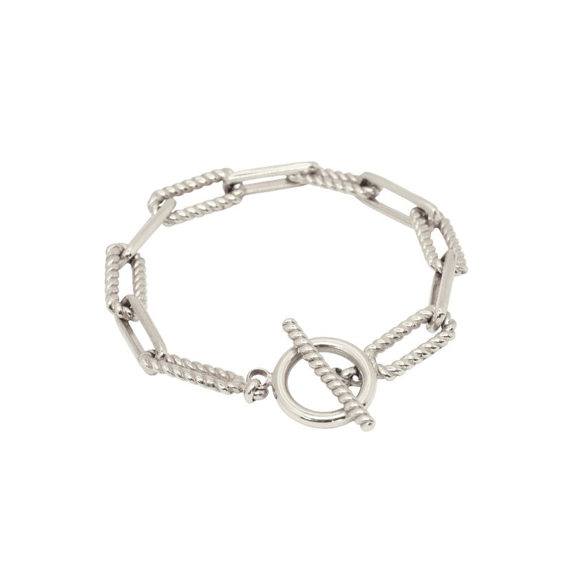Chunky paper clip bracelet // si,ver