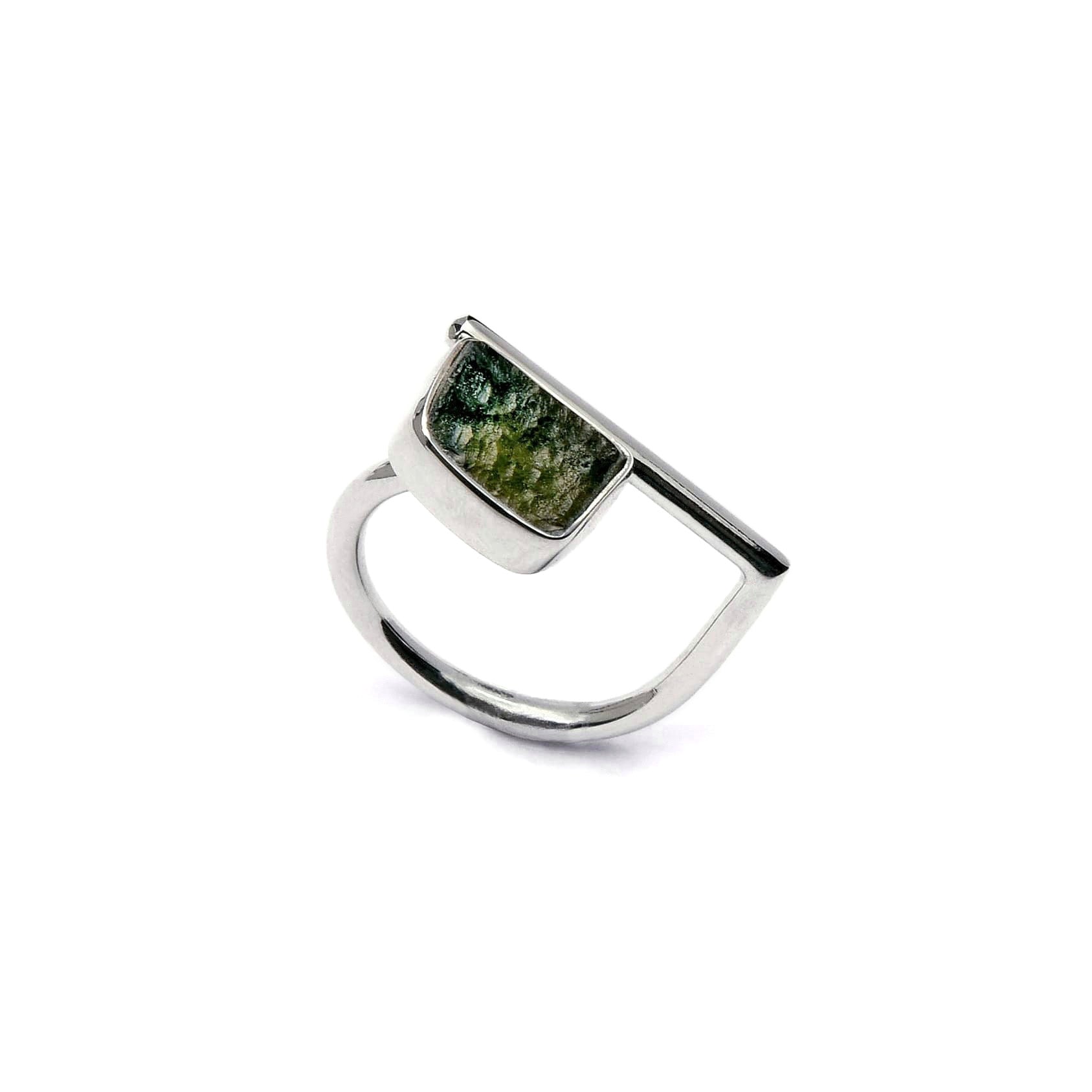Adjustable Moldavite Ring