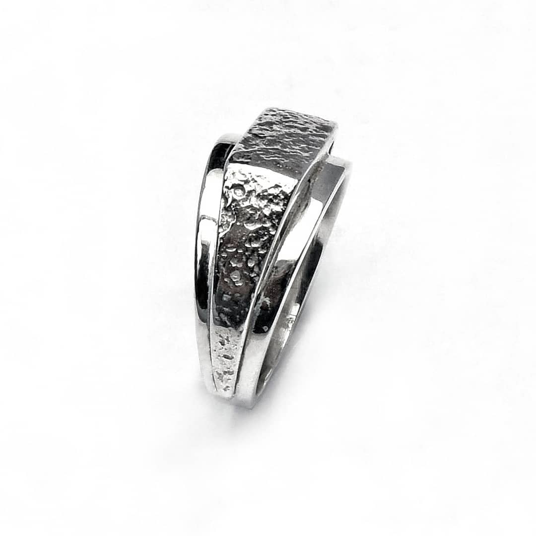 Sterling Silver unique hammered ring ioola