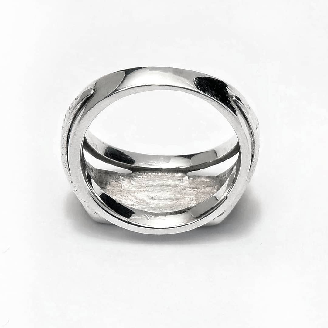 Sterling Silver unique hammered ring ioola