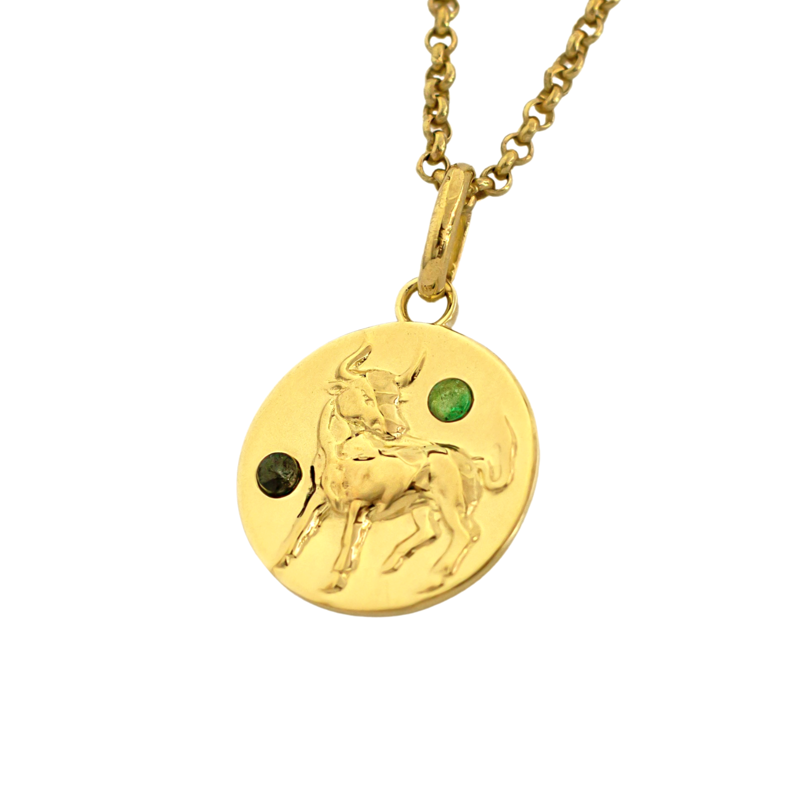 Taurus Gold Necklace with Birthstones, Shiny Zodiac Necklace, Horoscope Necklace, Astrology Gift, Art Jewelry, Trending Now, Popular now // Gold