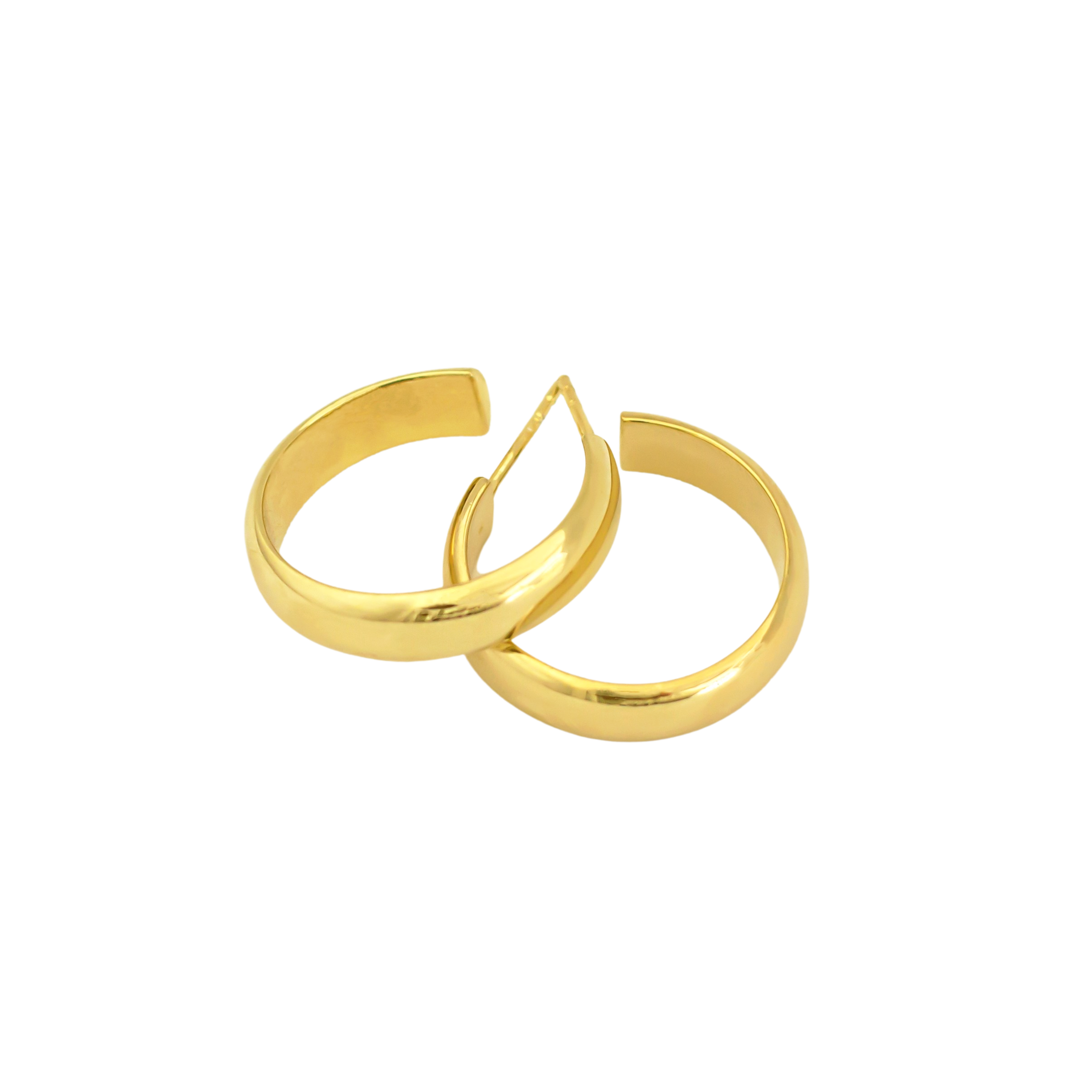 gold thick hoop earrings // Gold