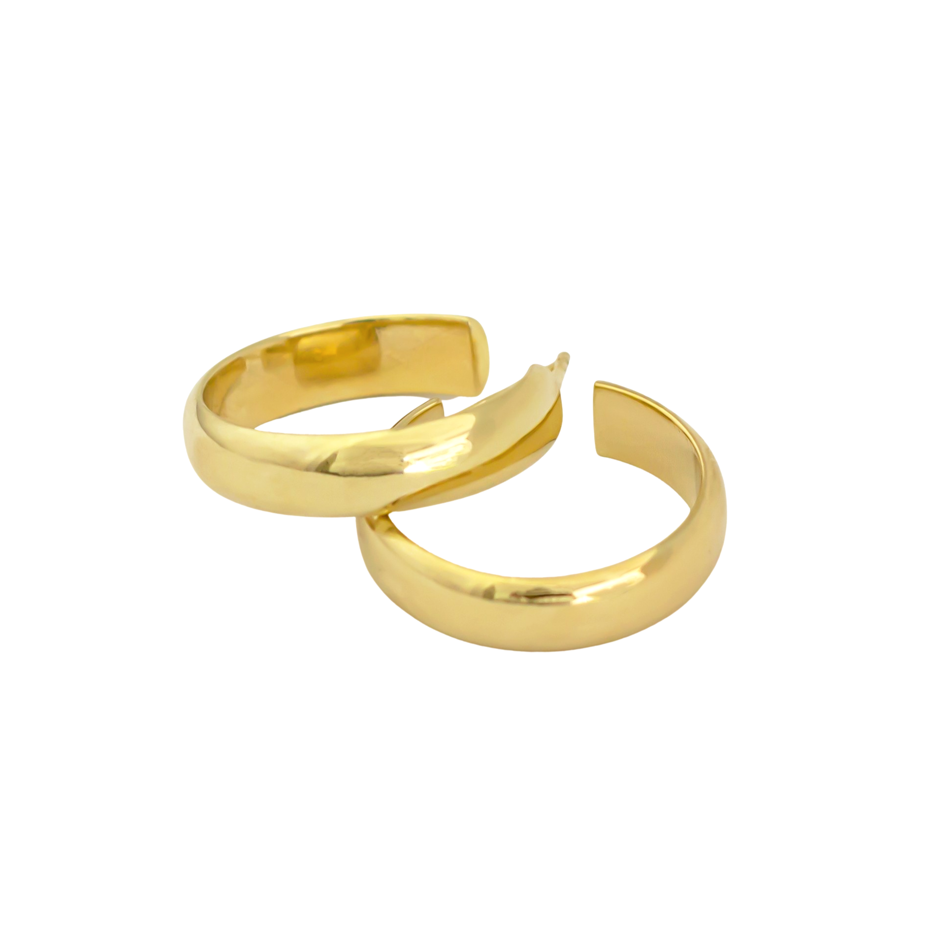 gold thick hoop earrings // Gold