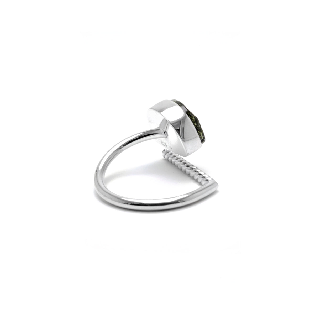 adjustable Moldavite ring size 6 twist
