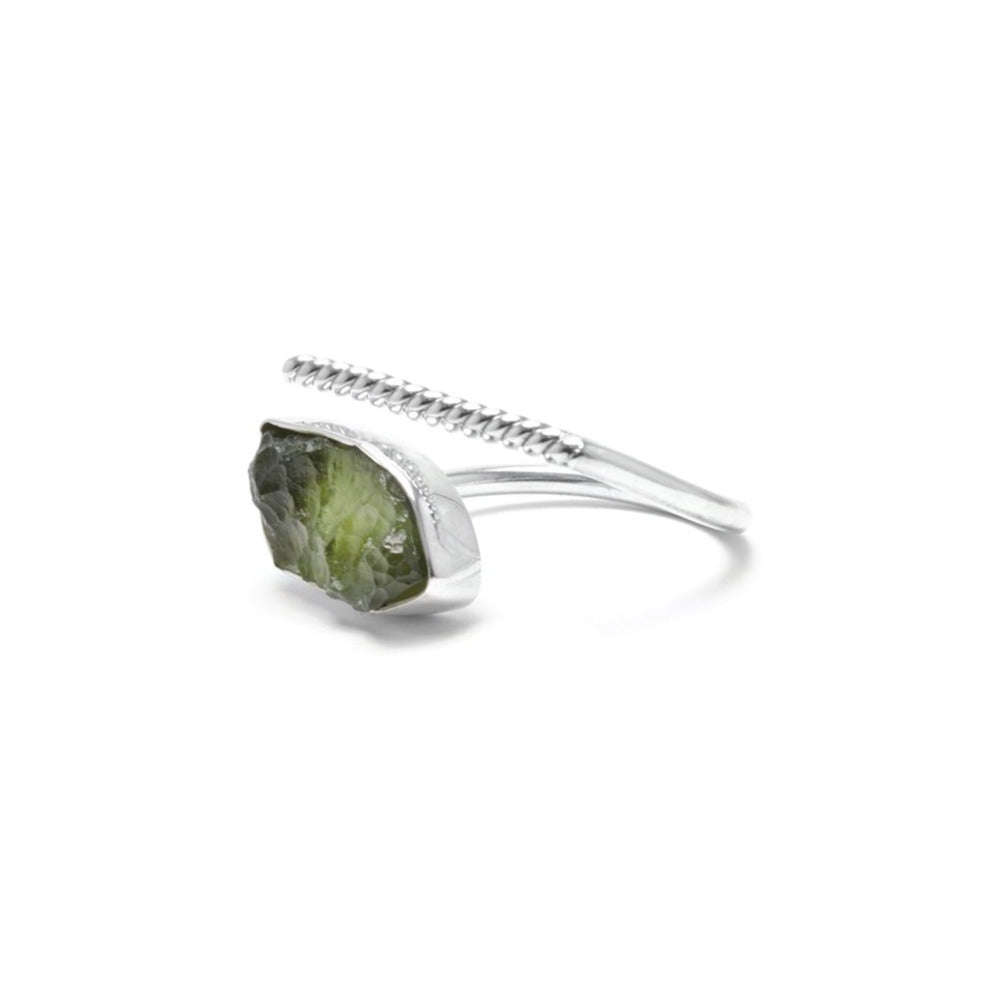 adjustable moldavite ring size 9