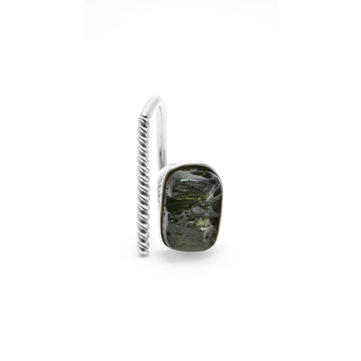 adjustable Moldavite ring size 7 twist