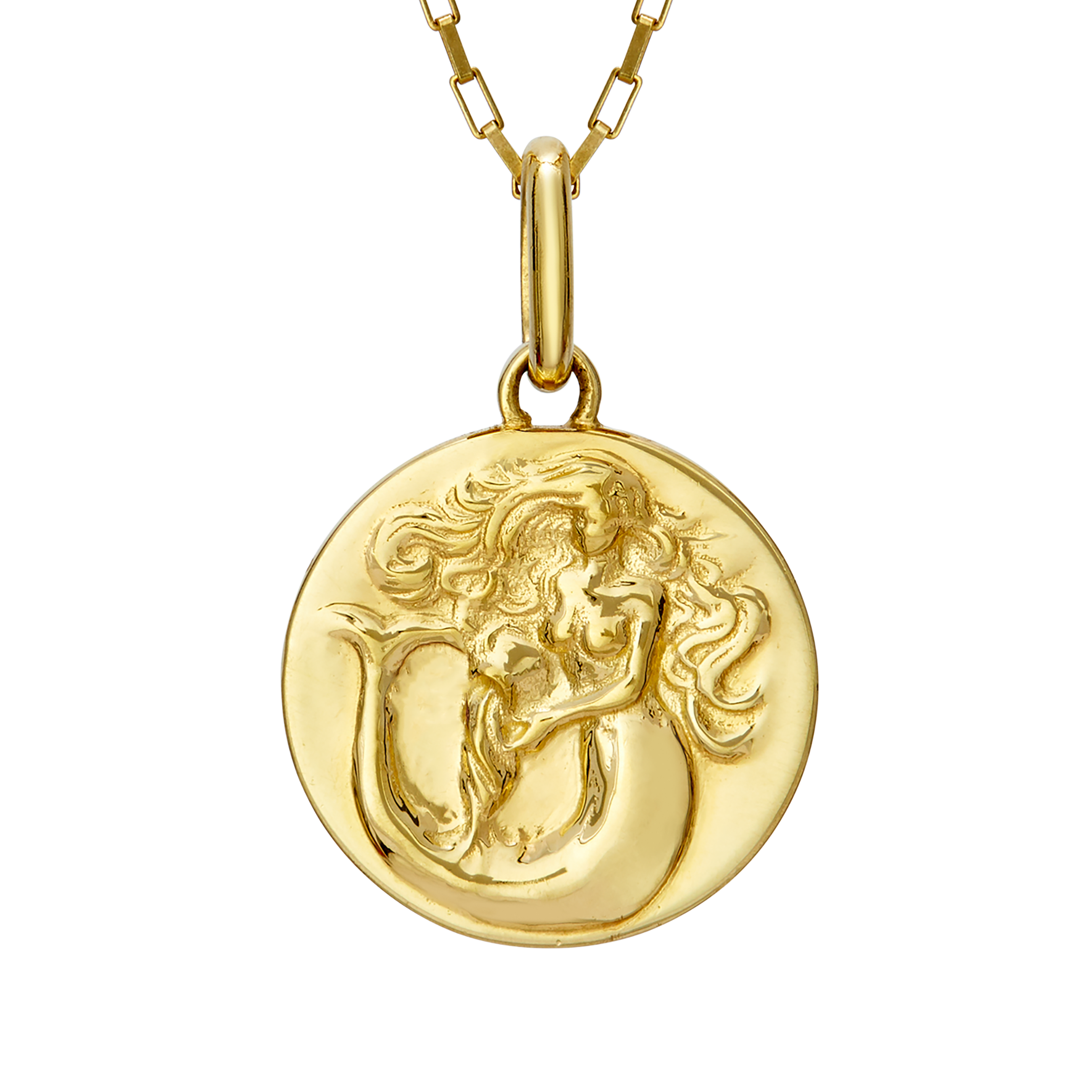 aquarius necklace mermaid // gold