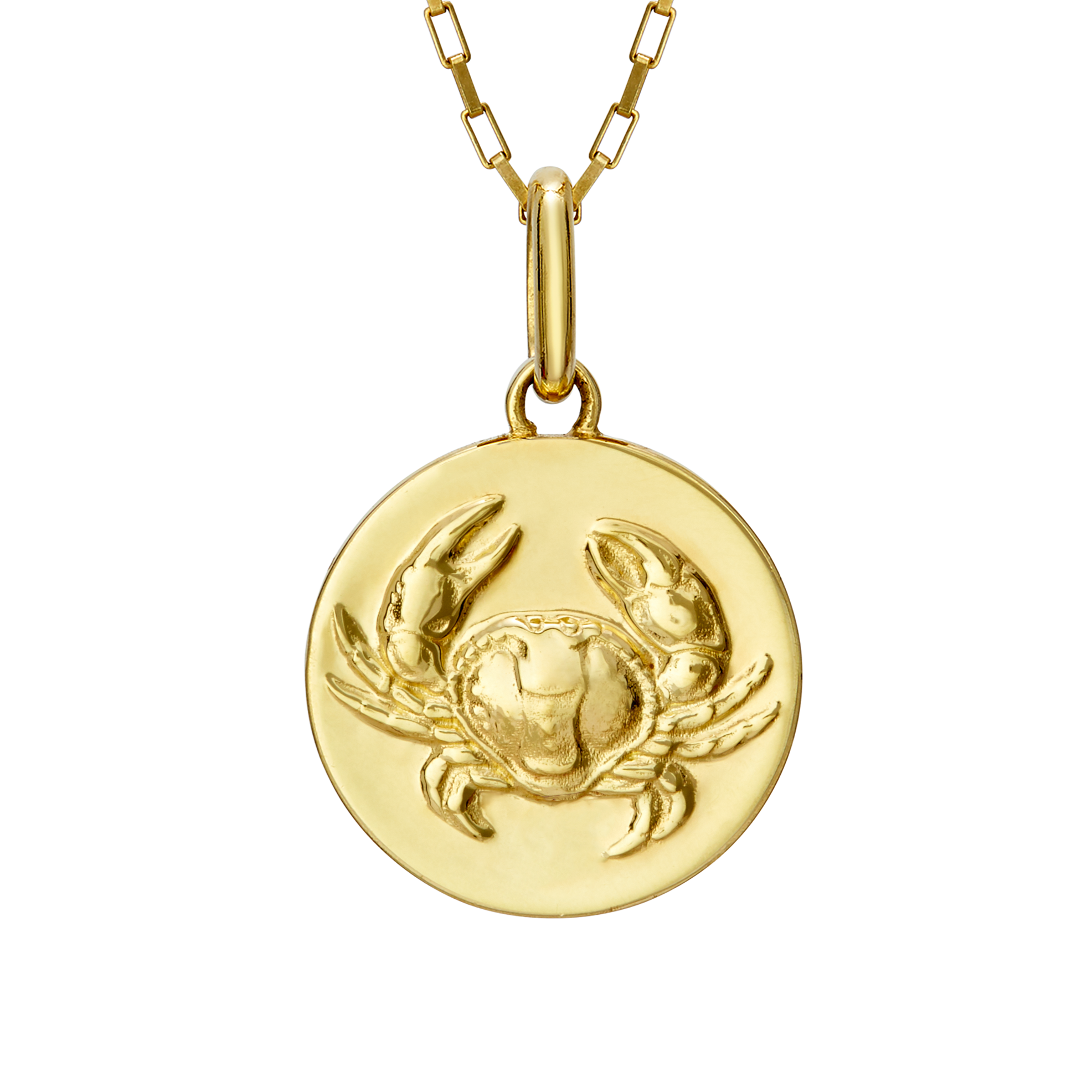 cancer zodiac necklace crab // gold