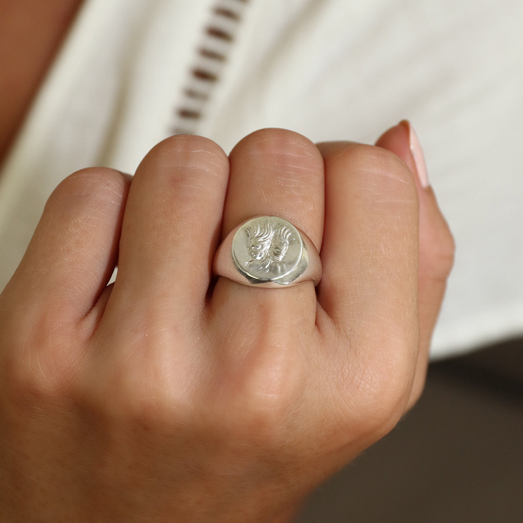 gemini signet ring silver // Silver