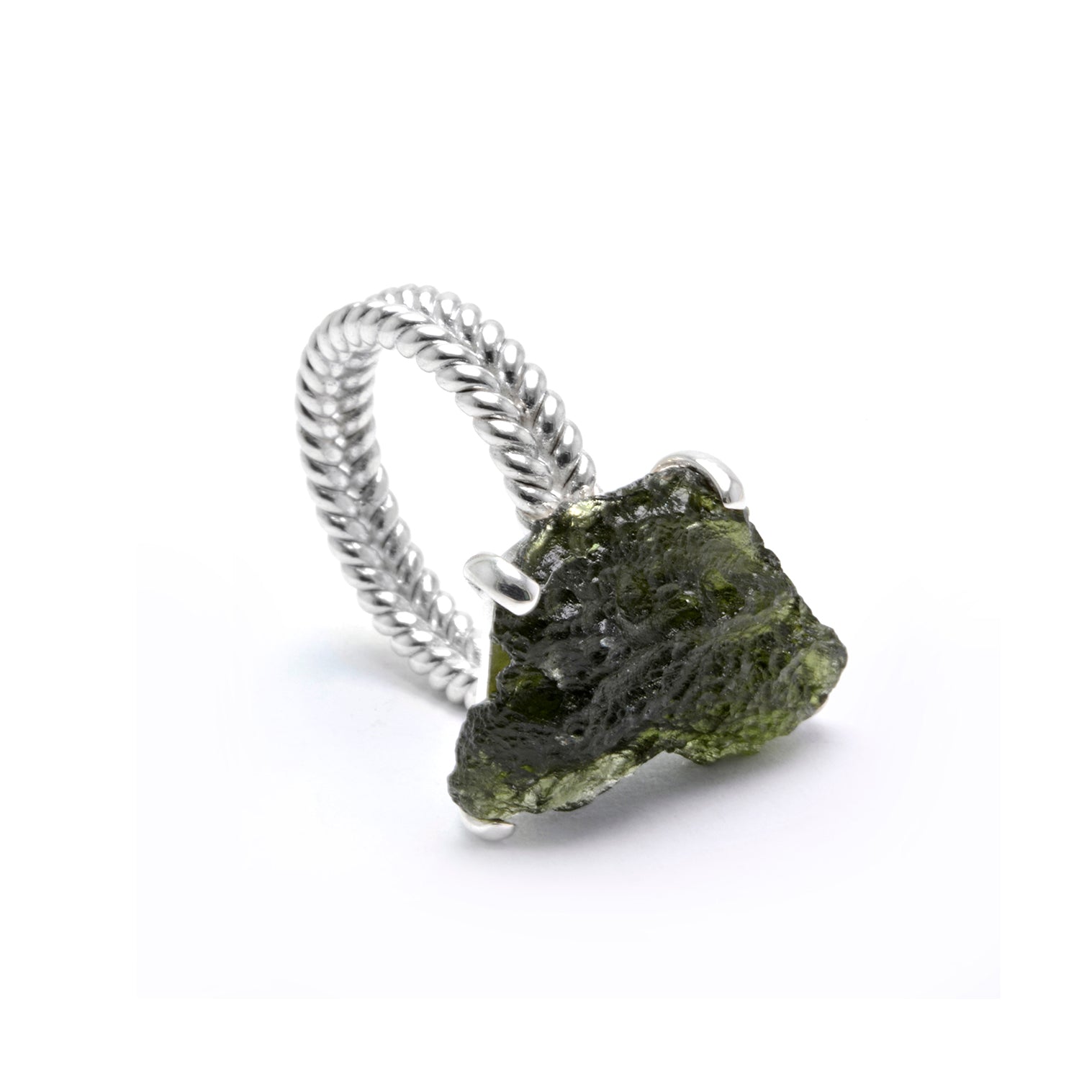 large moldavite ring size 8
