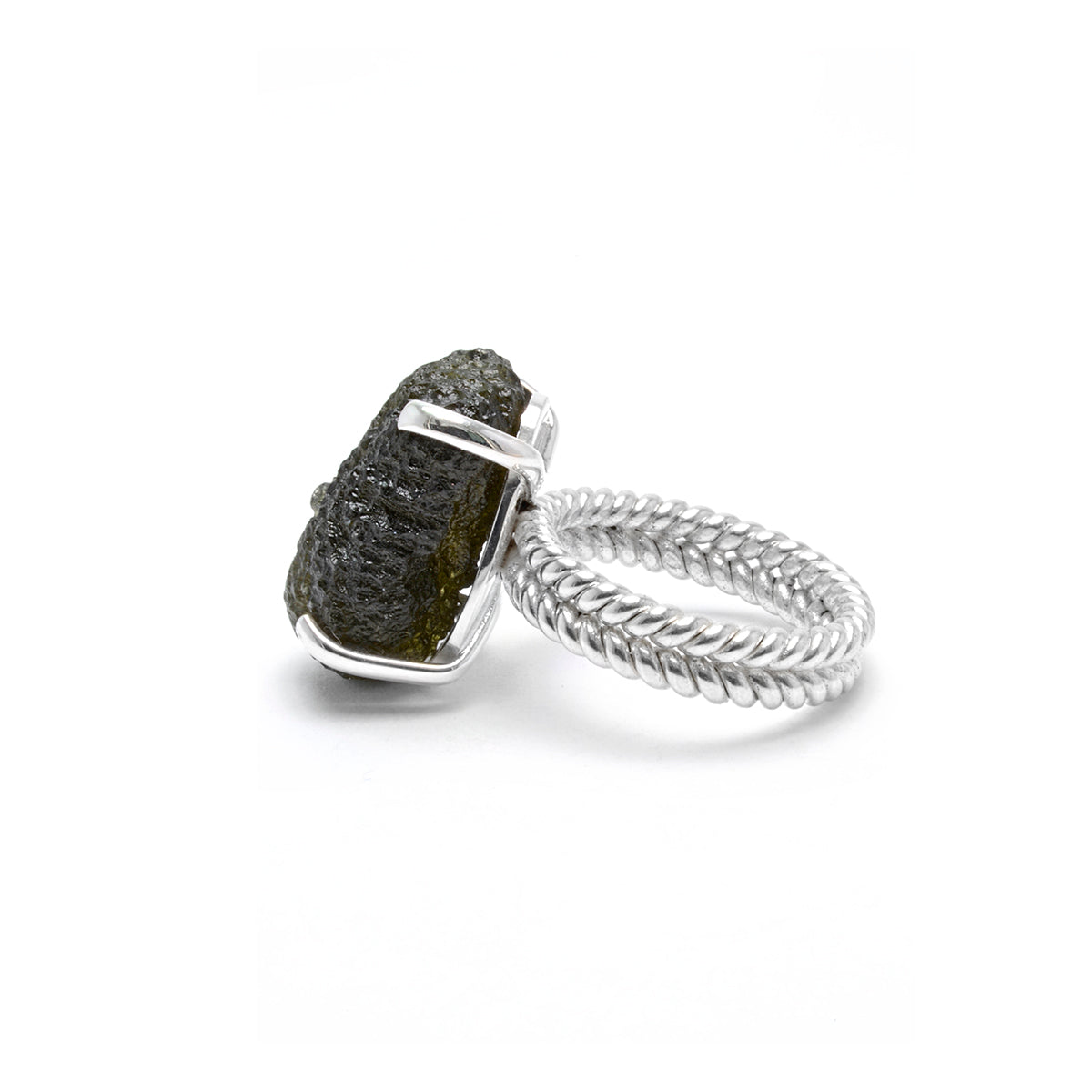 Large Moldavite ring 6