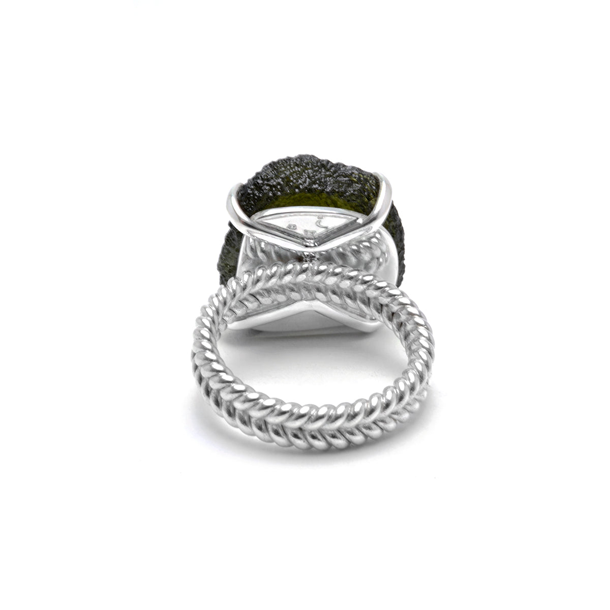 large moldavite ring size 7