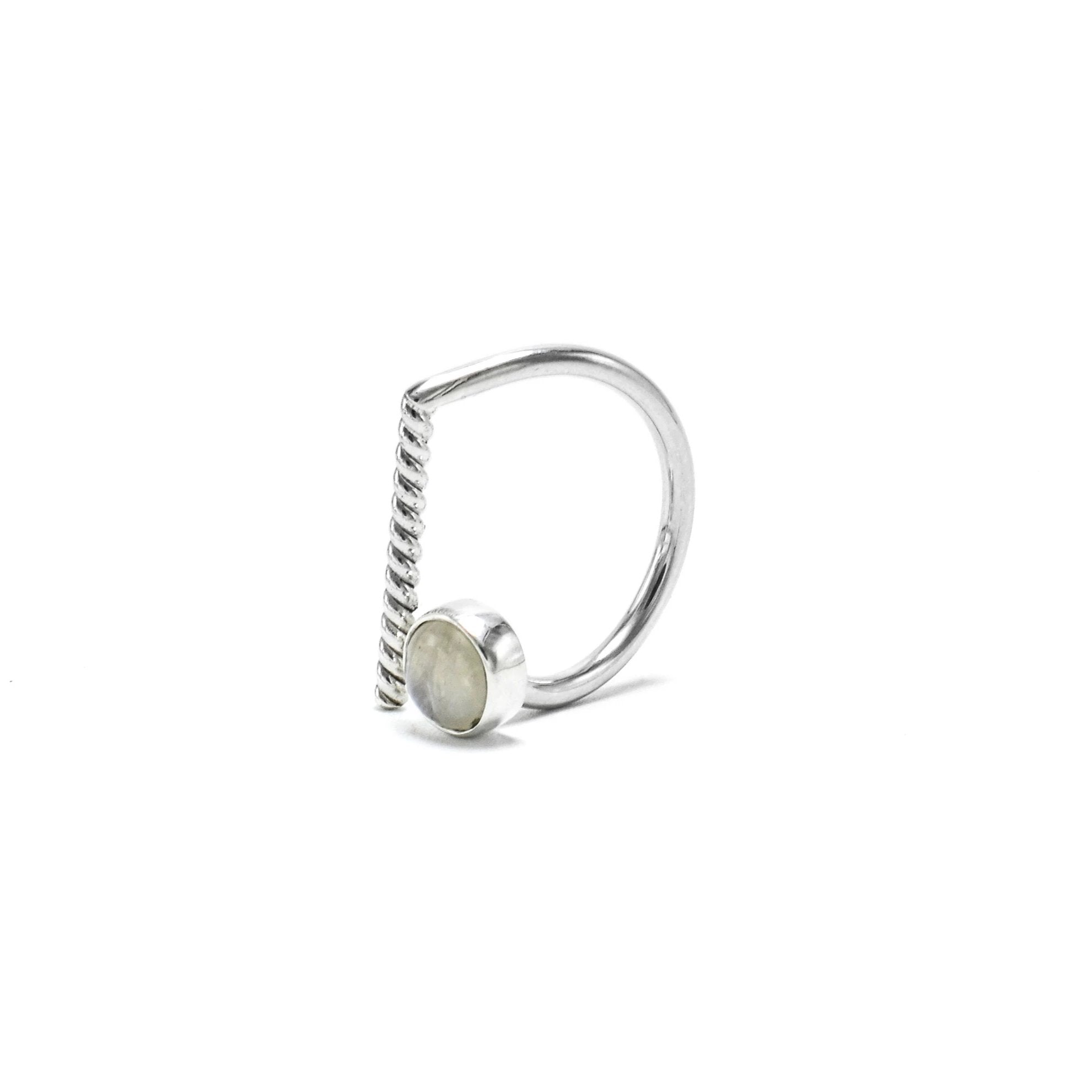 Adjustable Moonstone ring Twisted