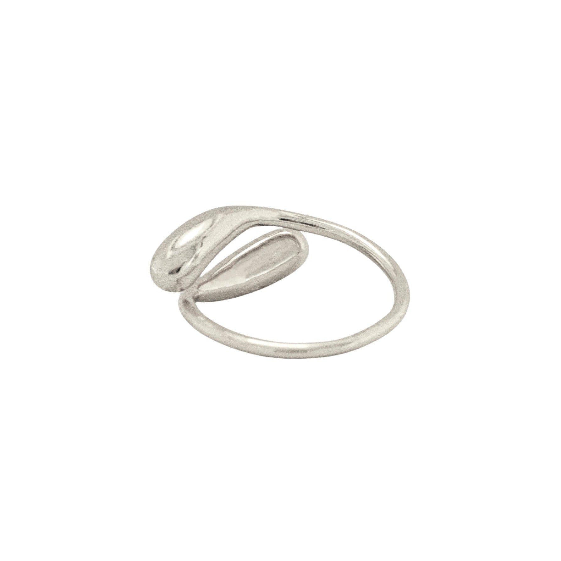 adjustable Sterling Silver water drop Ring // Silver