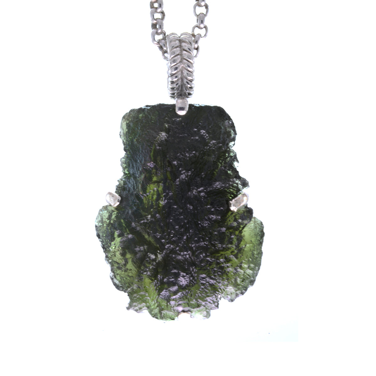 raw moldavite pendant