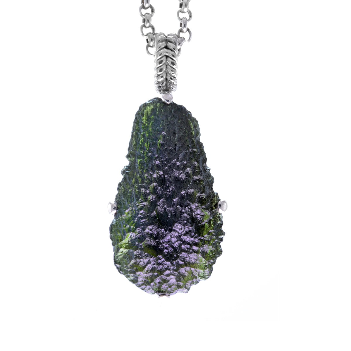 raw moldavite pendant