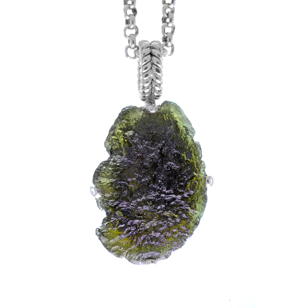 raw moldavite pendant