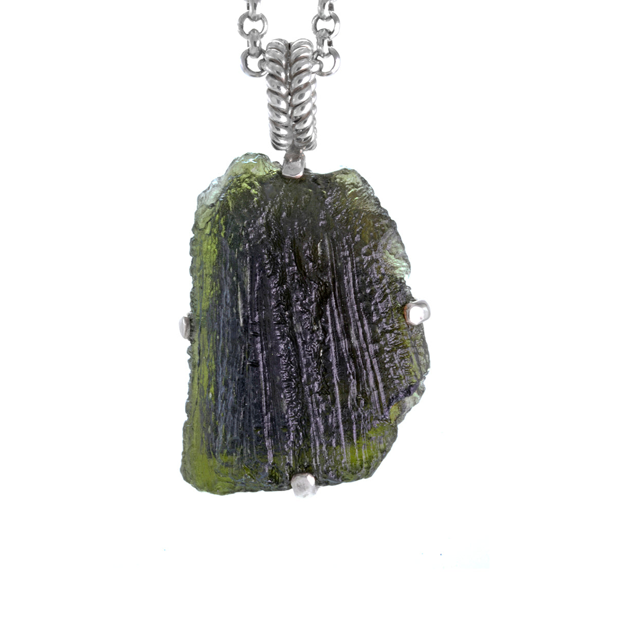 raw moldavite pendant
