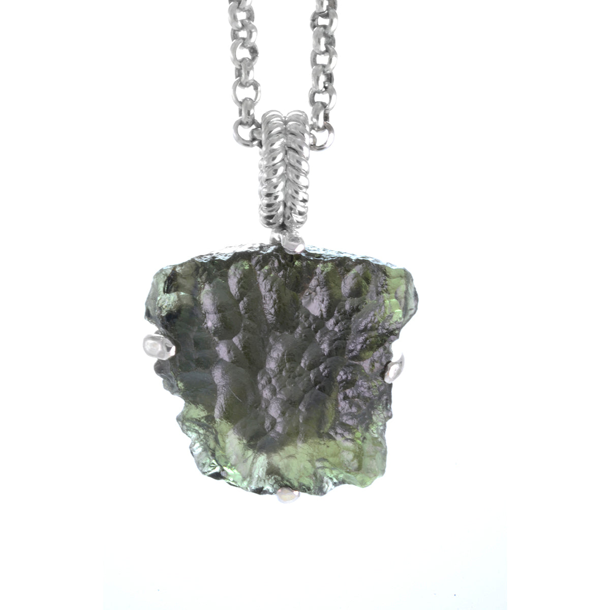 raw moldavite pendant