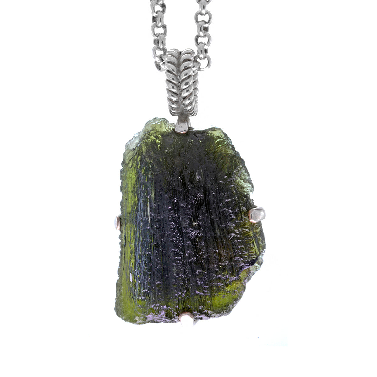 raw moldavite pendant