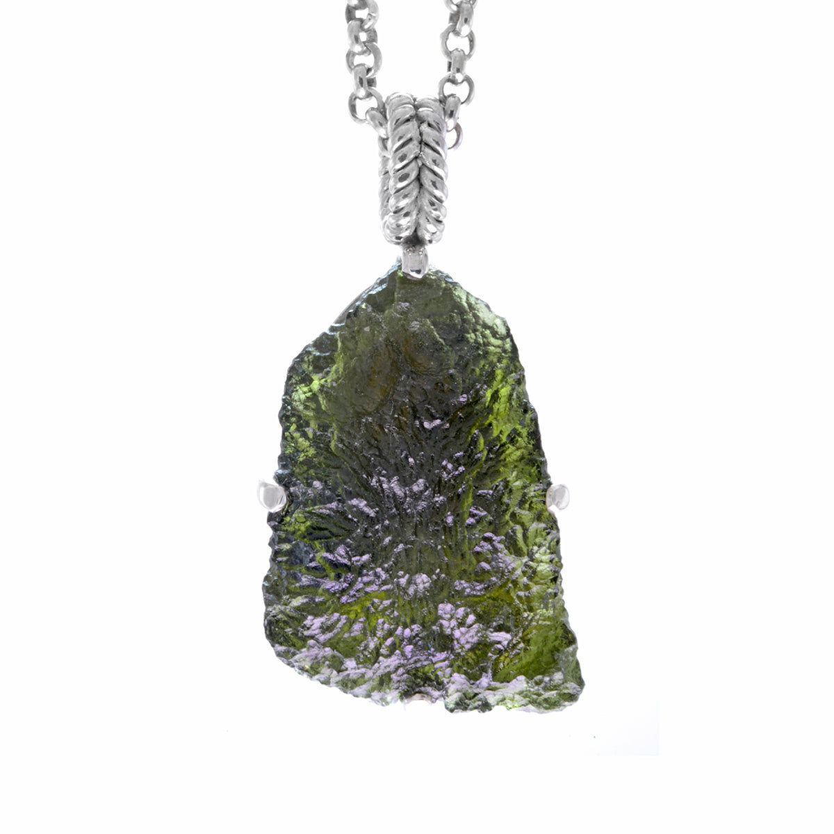 raw moldavite pendant
