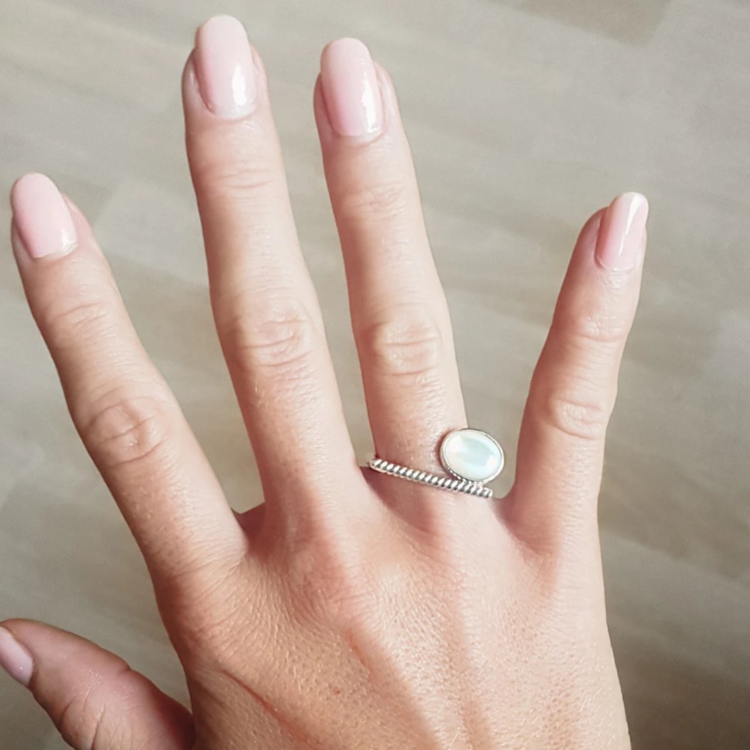 Adjustable Mother of Pearl Ring