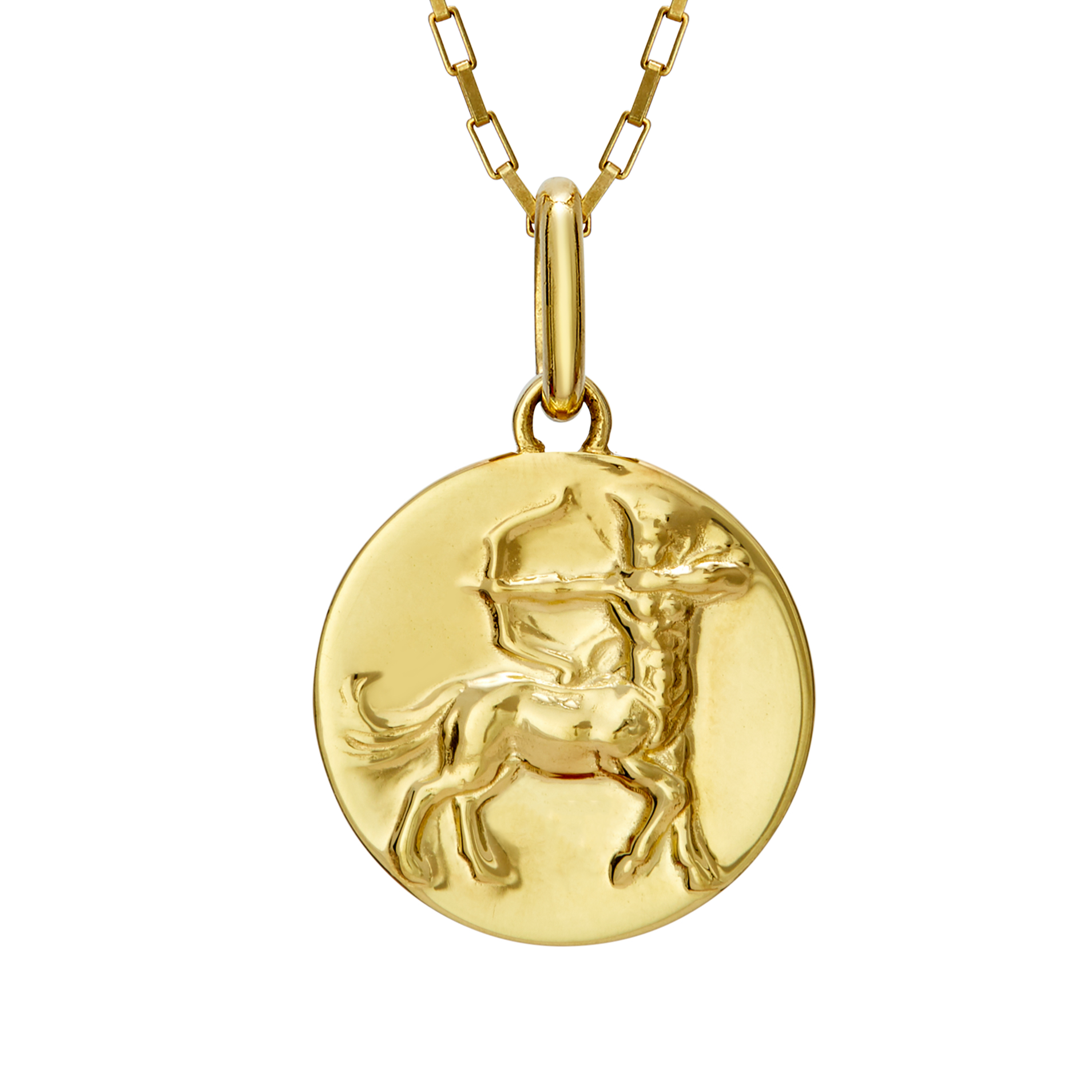 Sagittarius man necklace centaur // gold