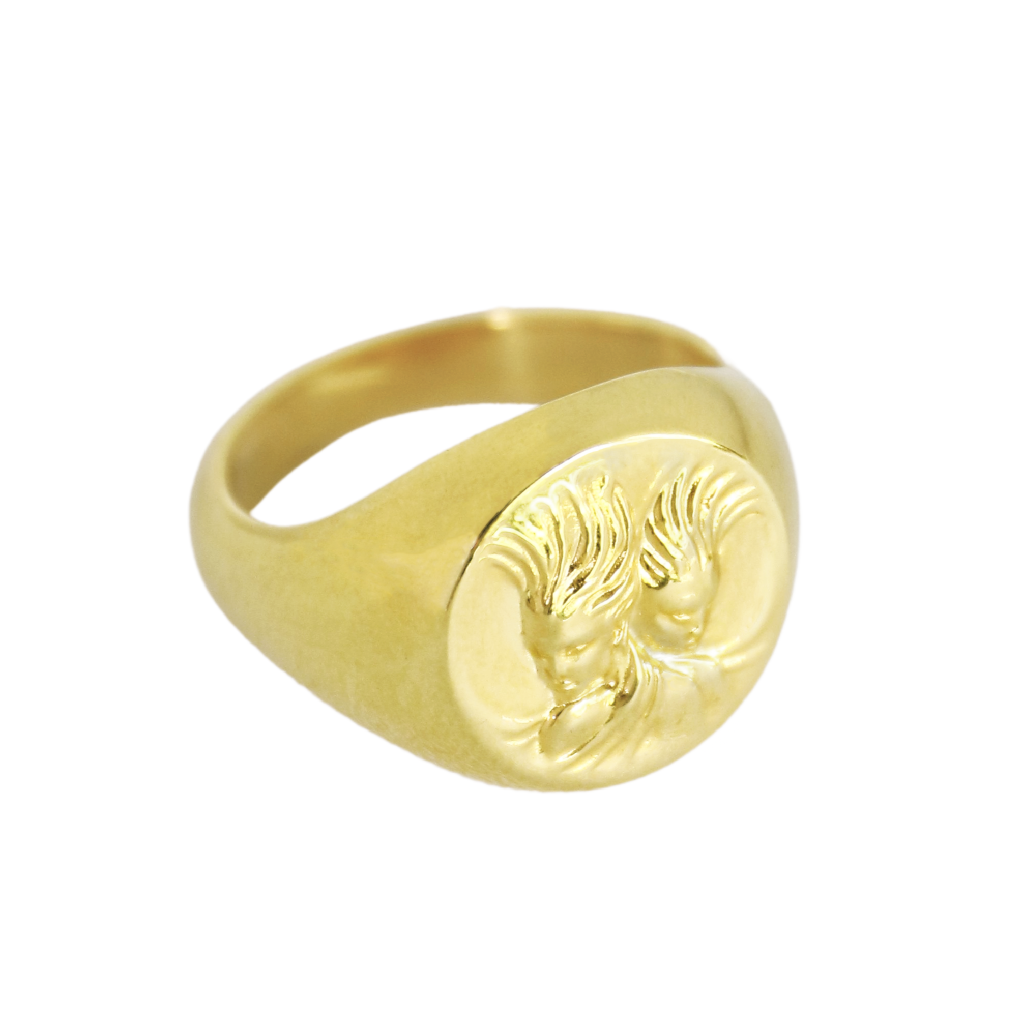 gemini signet ring gold // Gold