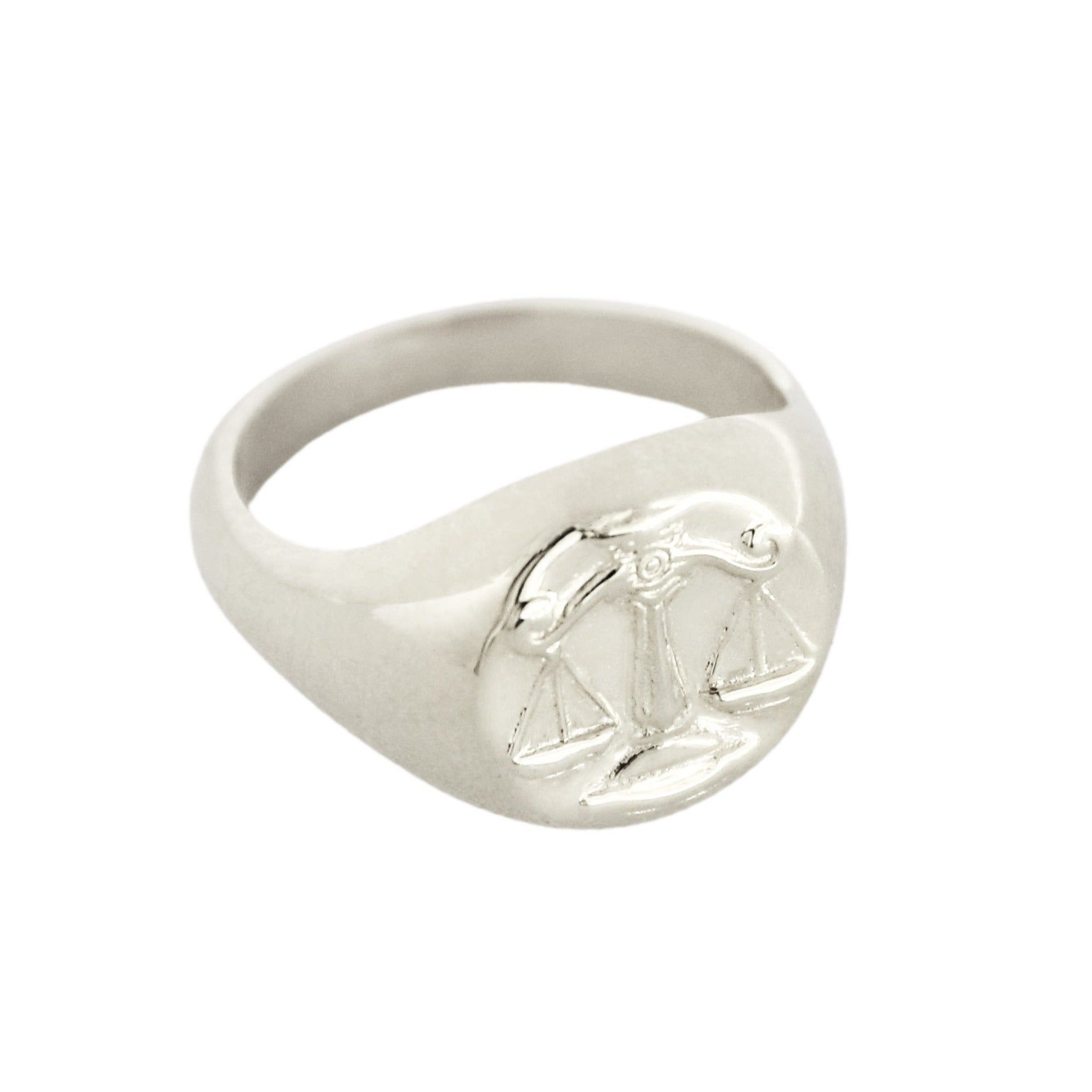 Silver Libra signet ring // Silver