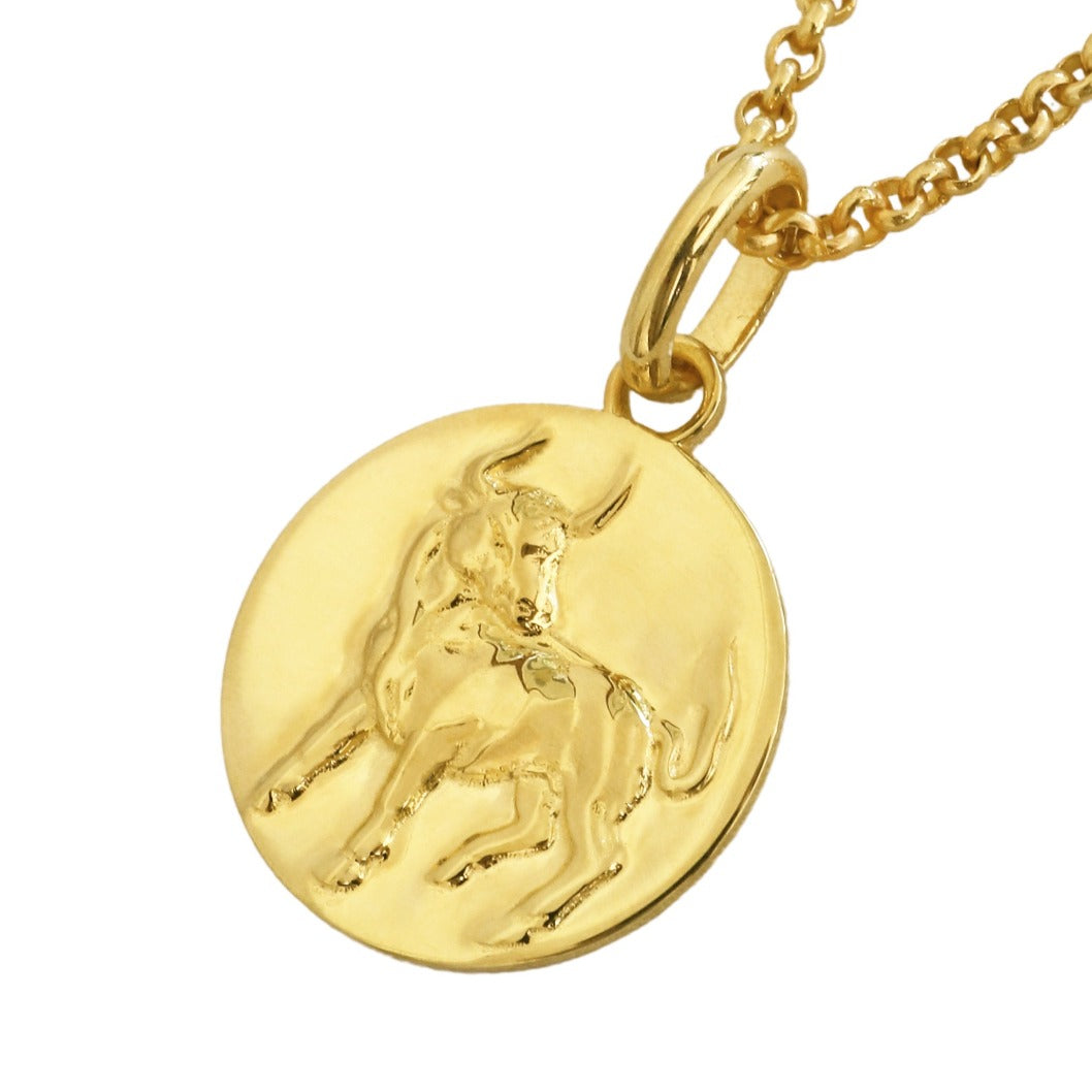 taurus coin pendant // Gold