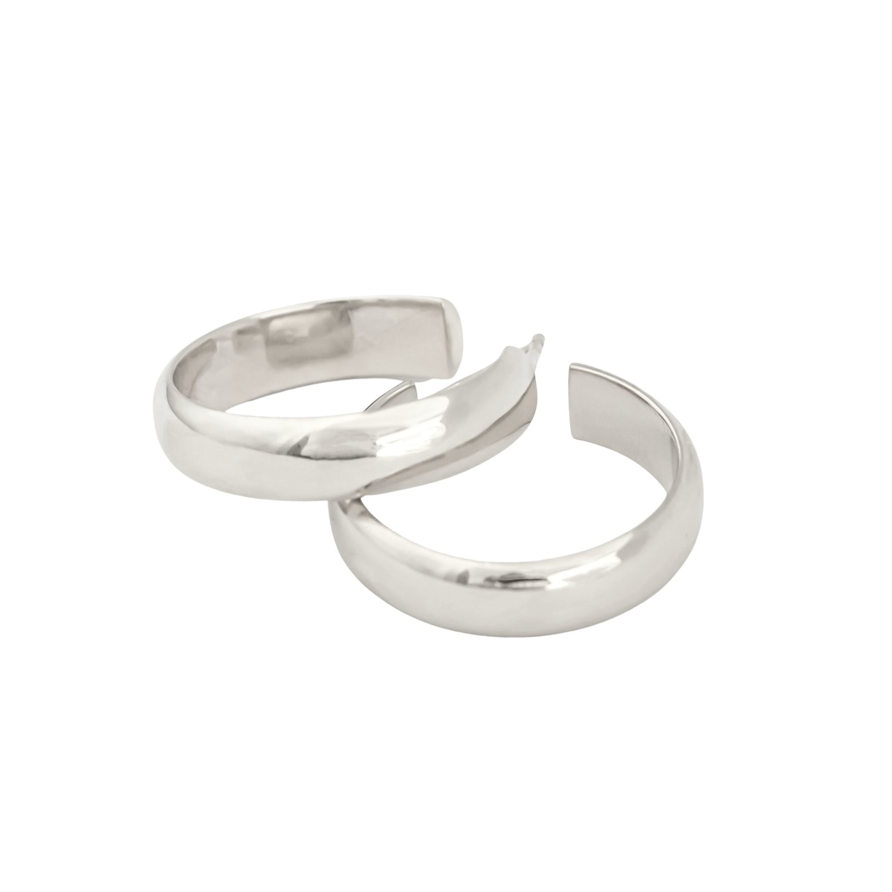 sterling silver thick hoop earrings // Silver