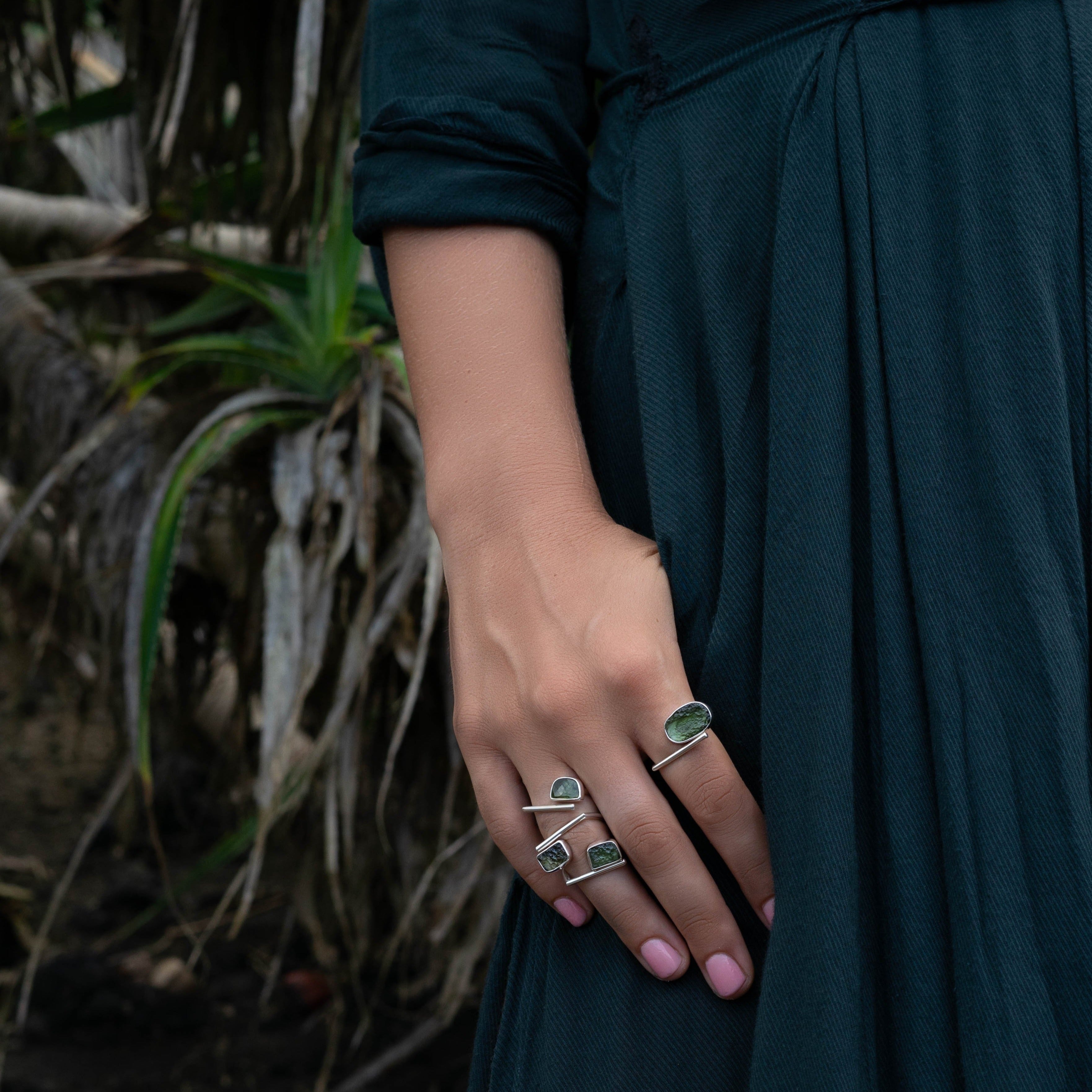 Moldavite Ring