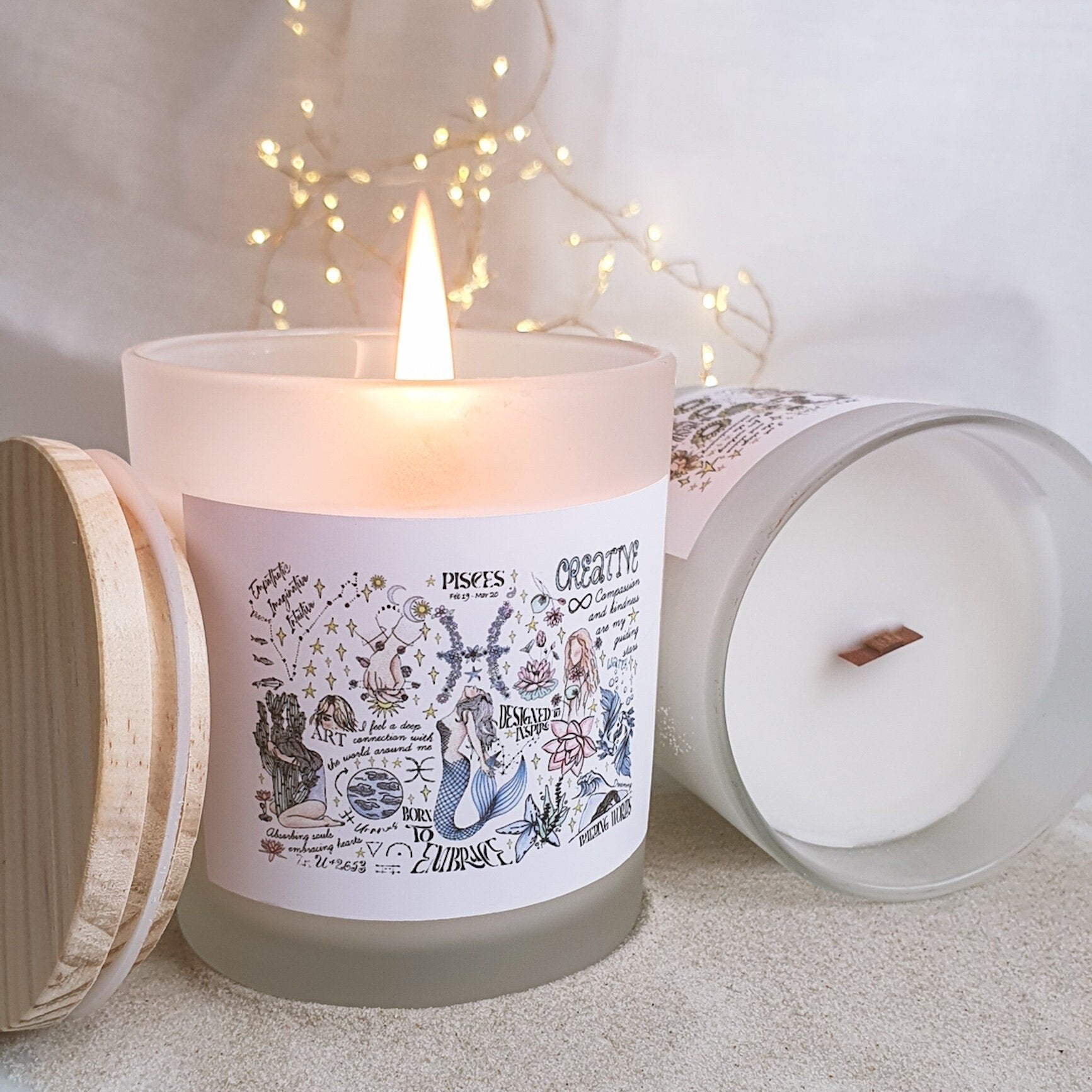 Zodiac Scented Woodwick Candle in Frosted Glass