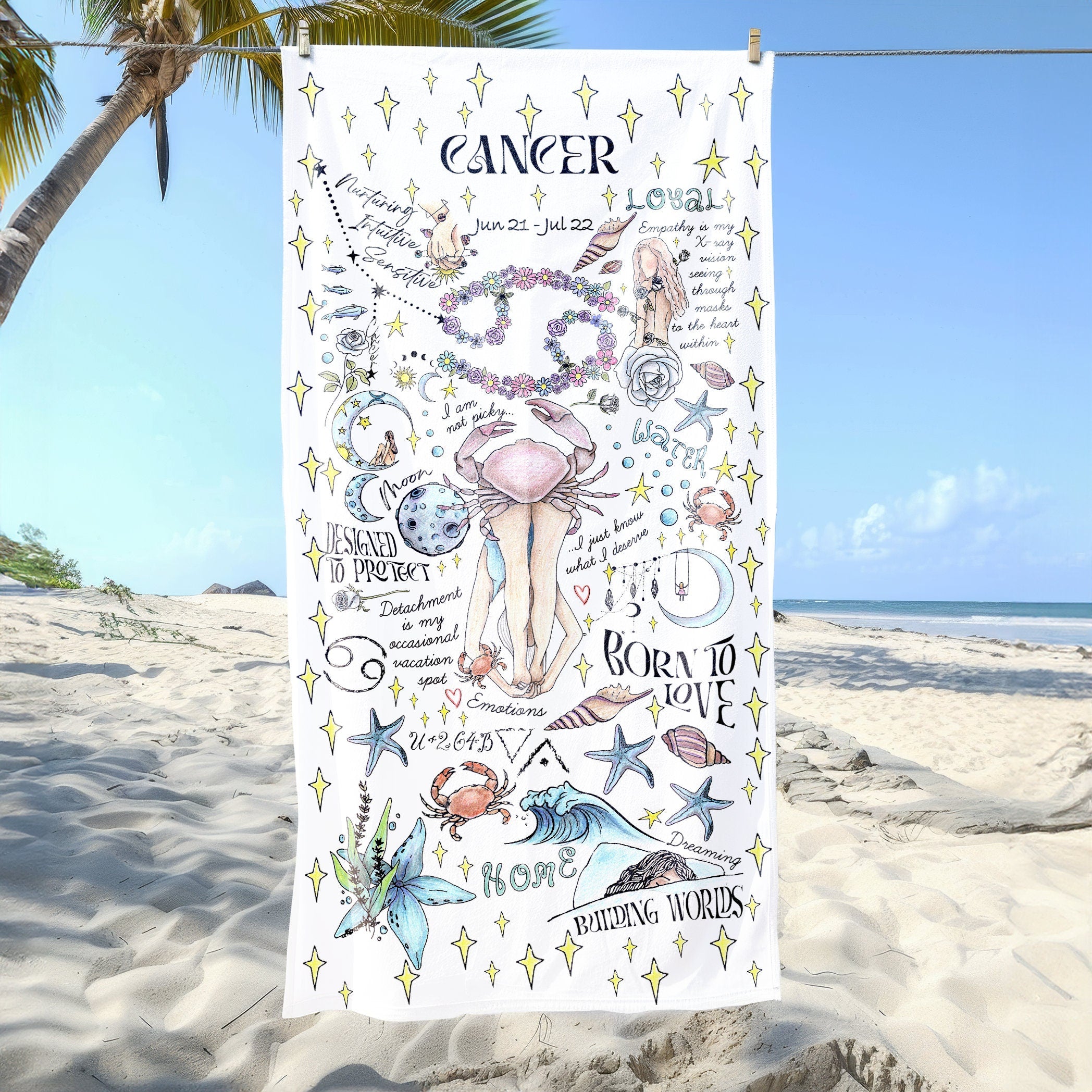 Zodiac Art Beach Towel