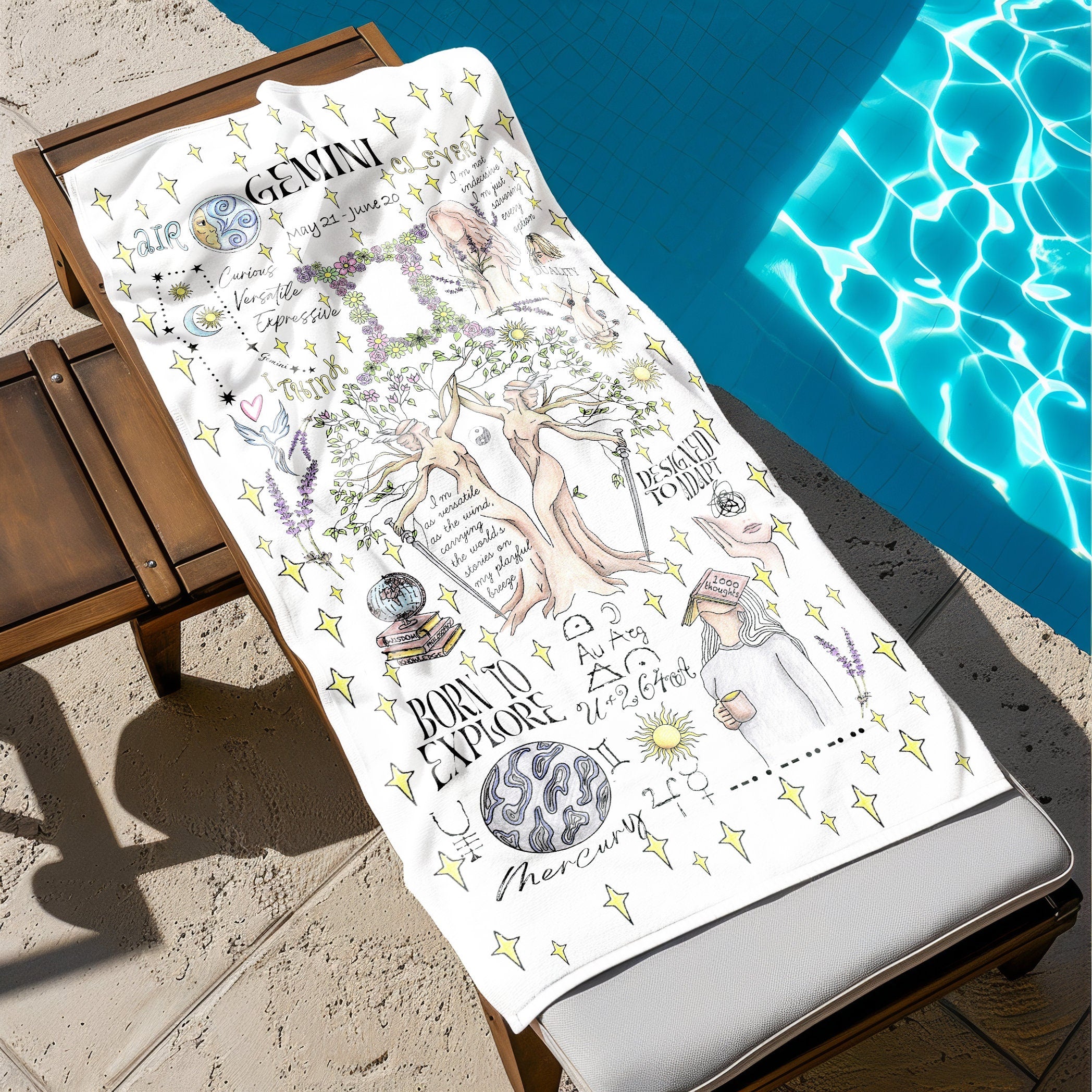 Zodiac Art Beach Towel