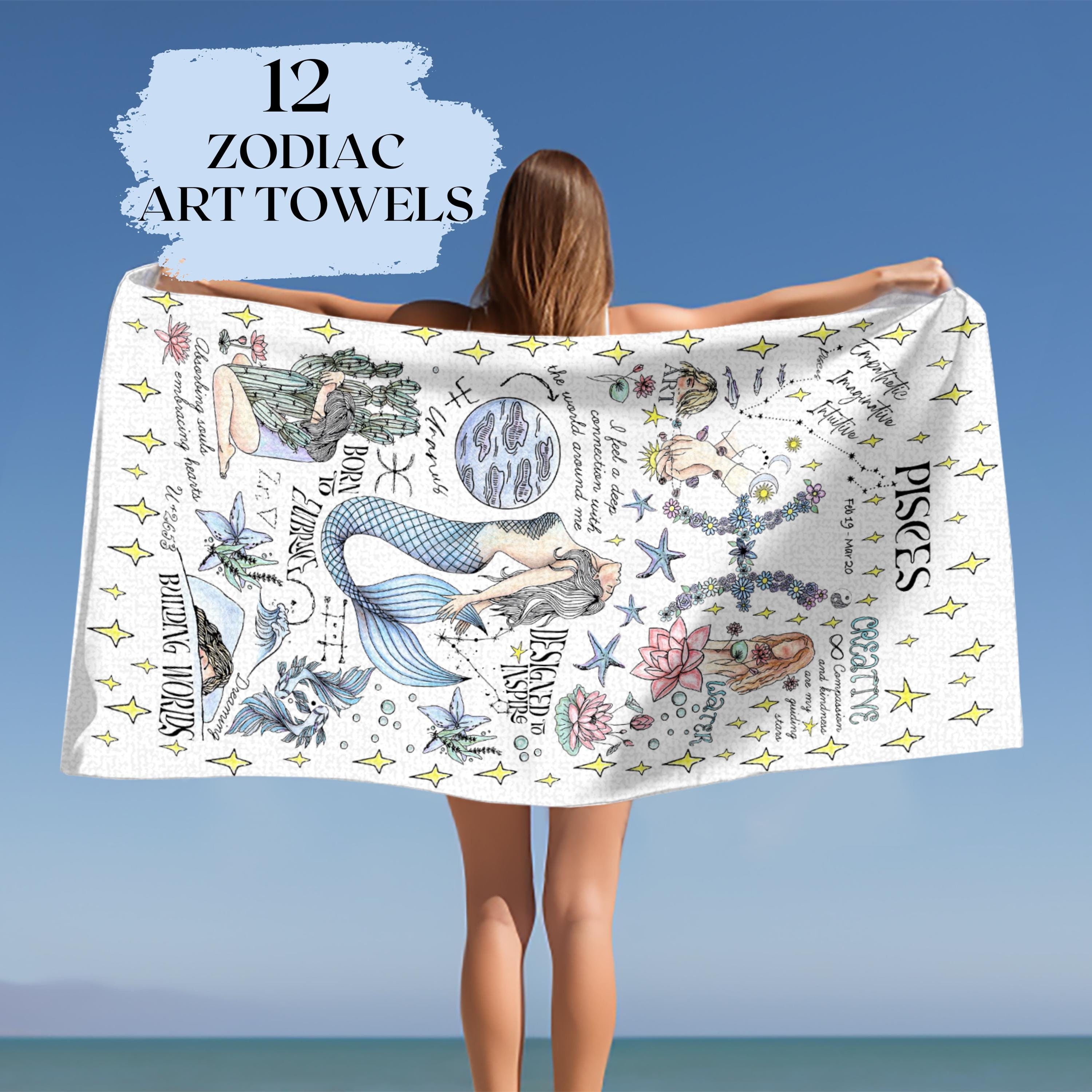 Zodiac Art Beach Towel