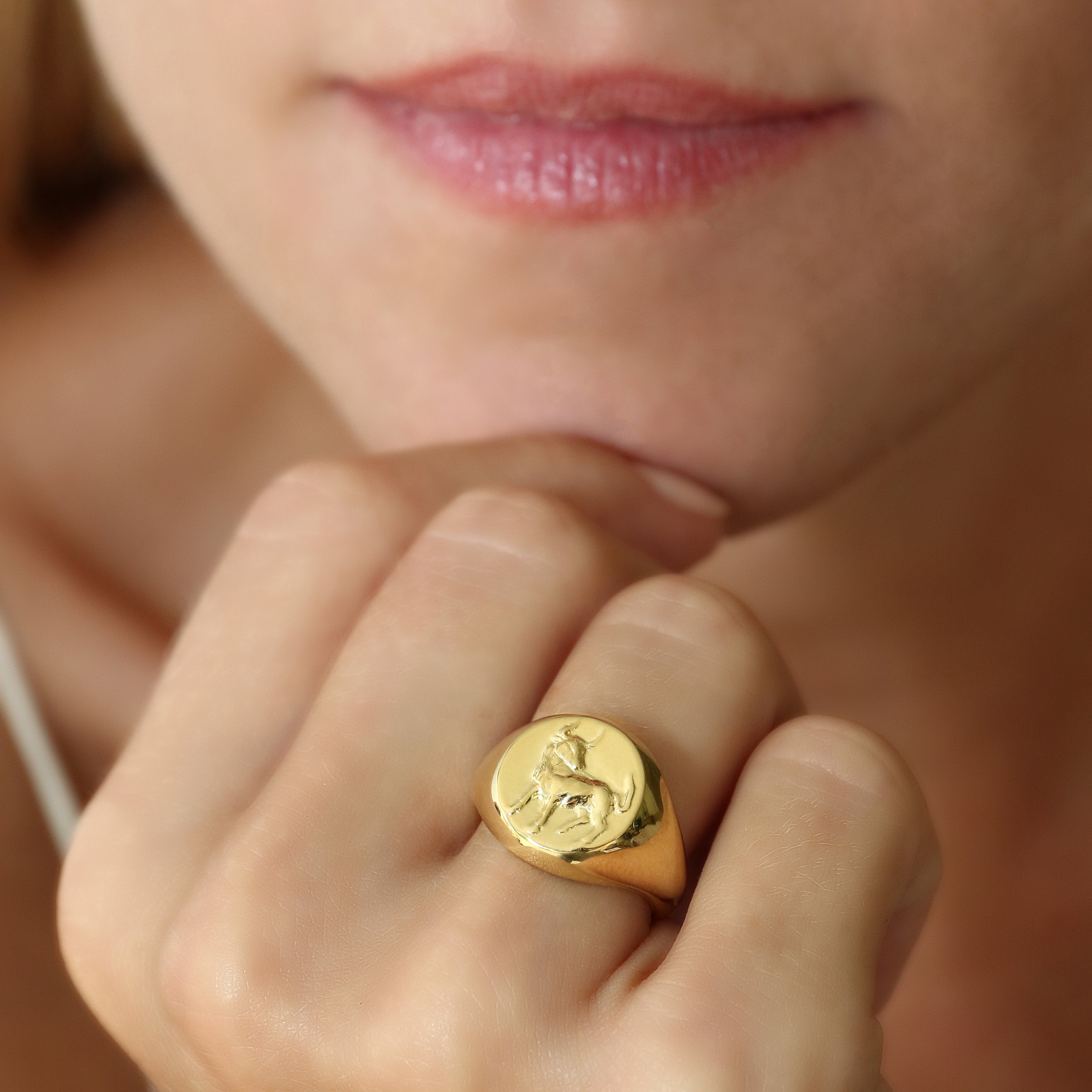 Taurus signet ring // Gold