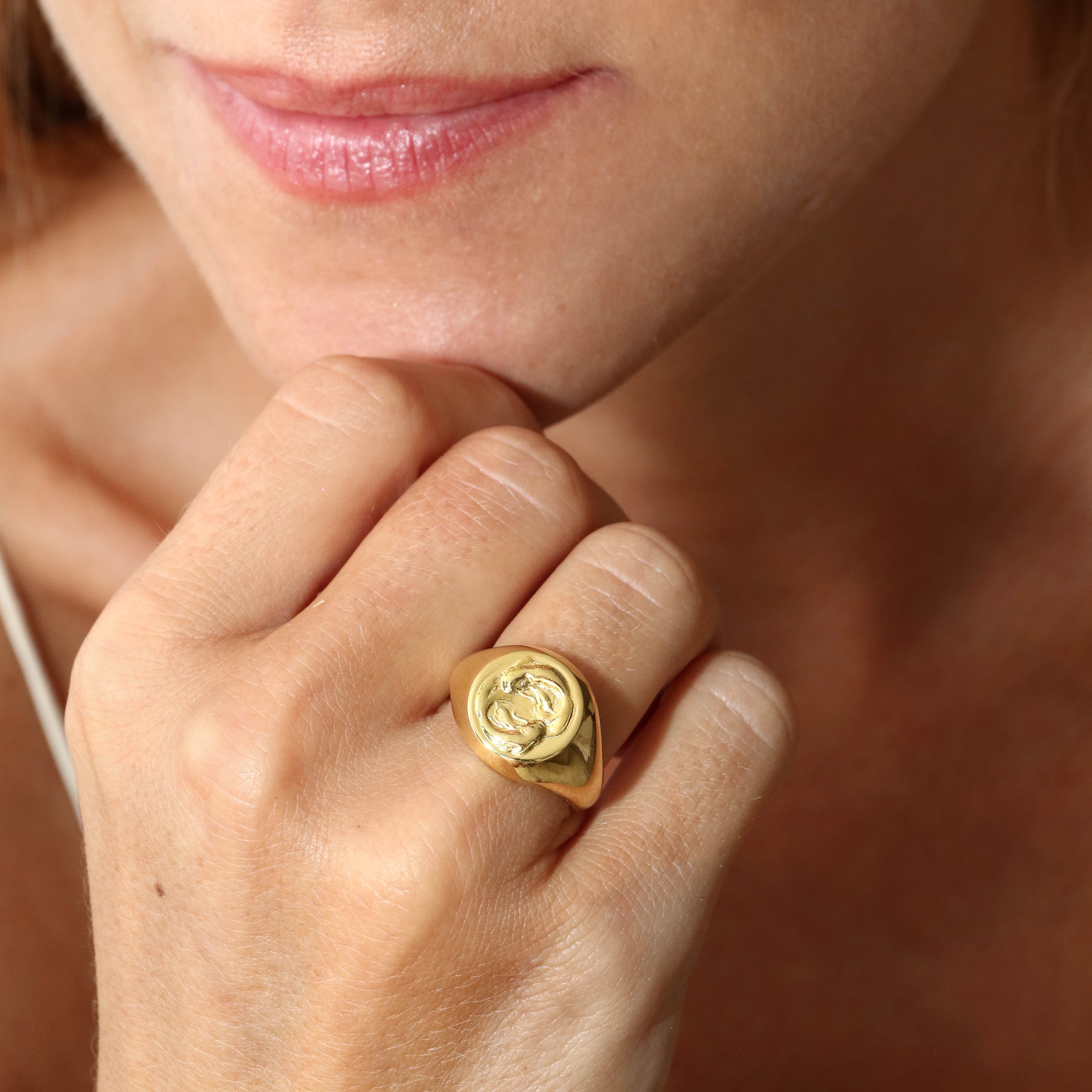 Pisces signet ring // Gold